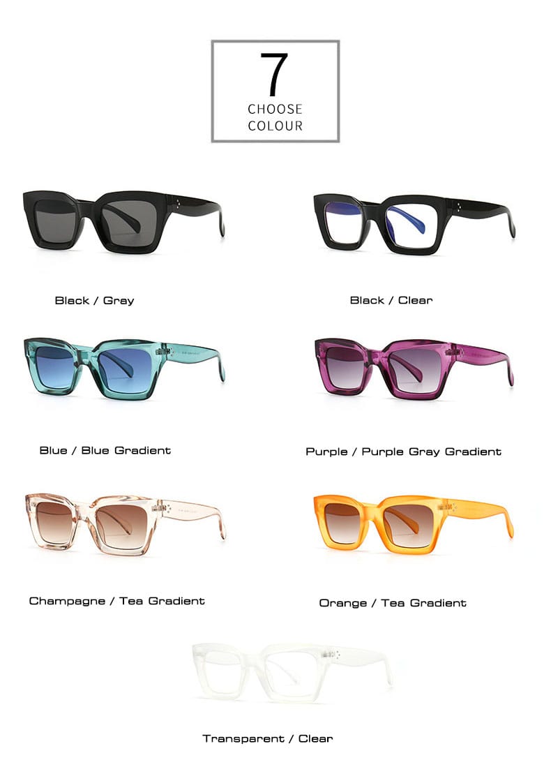 SHAUNA Rivets Fashion Square Sunglasses Women Brand Designer