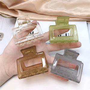 1Piece Square Acetate Acrylic INS Korean Hair Clips Girls Hairpins Crab Claws Clamp Hair Accessories for Women Banana Grips Slid - Mega Mart Center