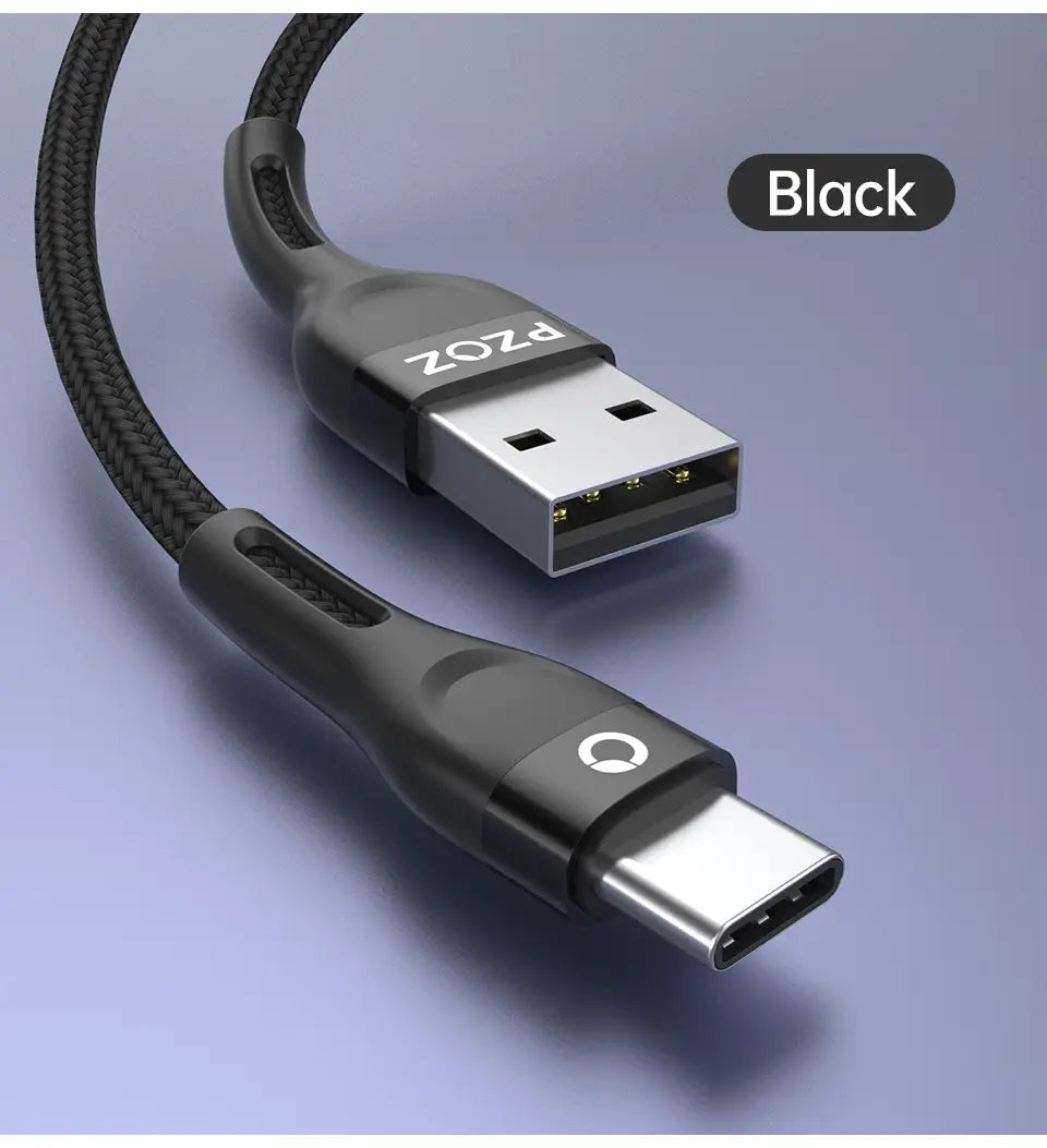PZOZ USB Type C Cable Fast Charging Wire Data Cord USB C
