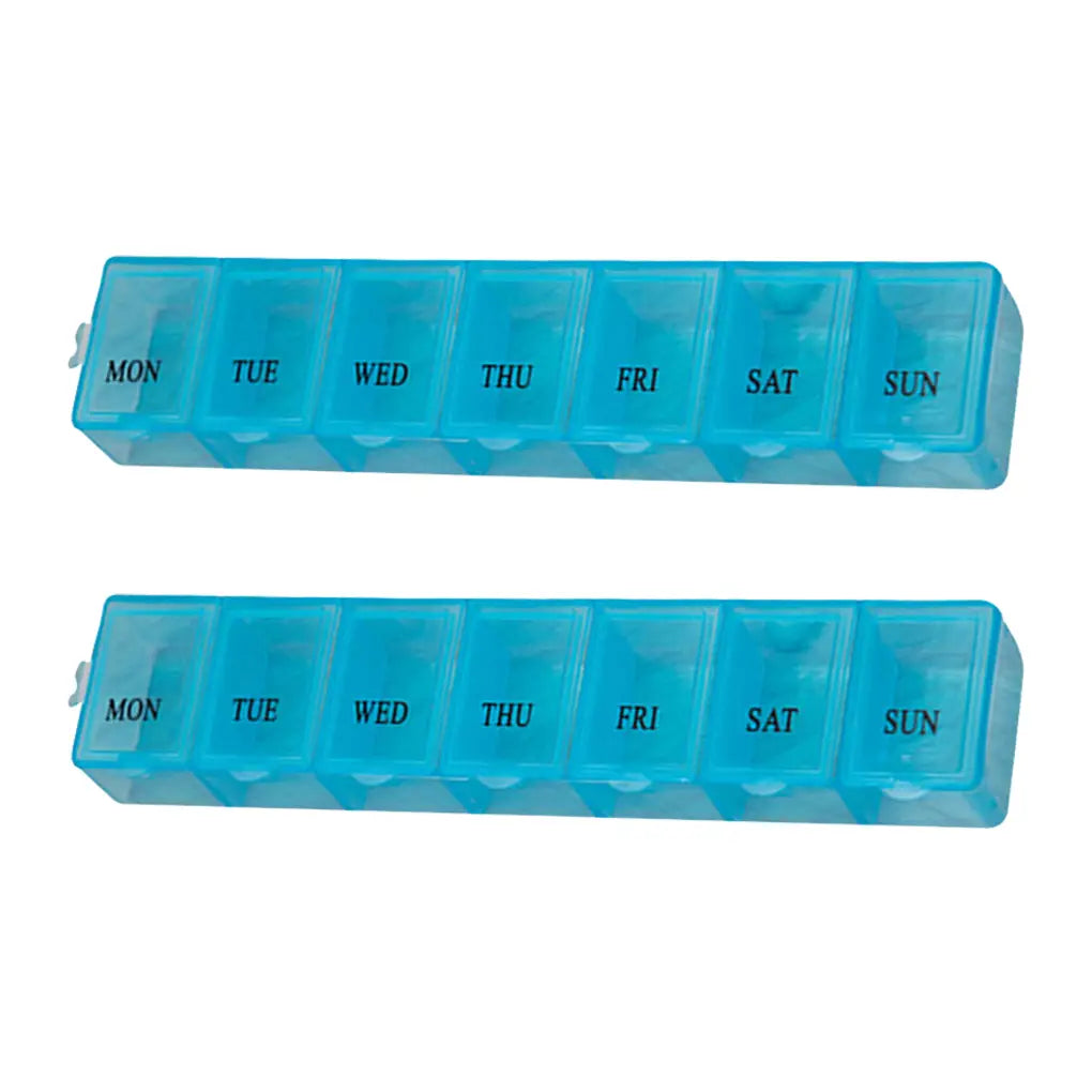 2Pcs/set Pill Case Plastic 7 Days Tablet Candy Box Portable