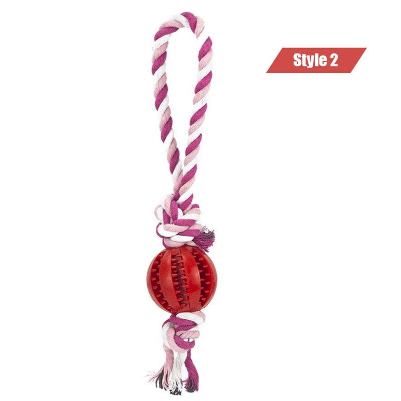 Dropship Dog Toys Treat Balls Interactive Hemp Rope Rubber Leaking