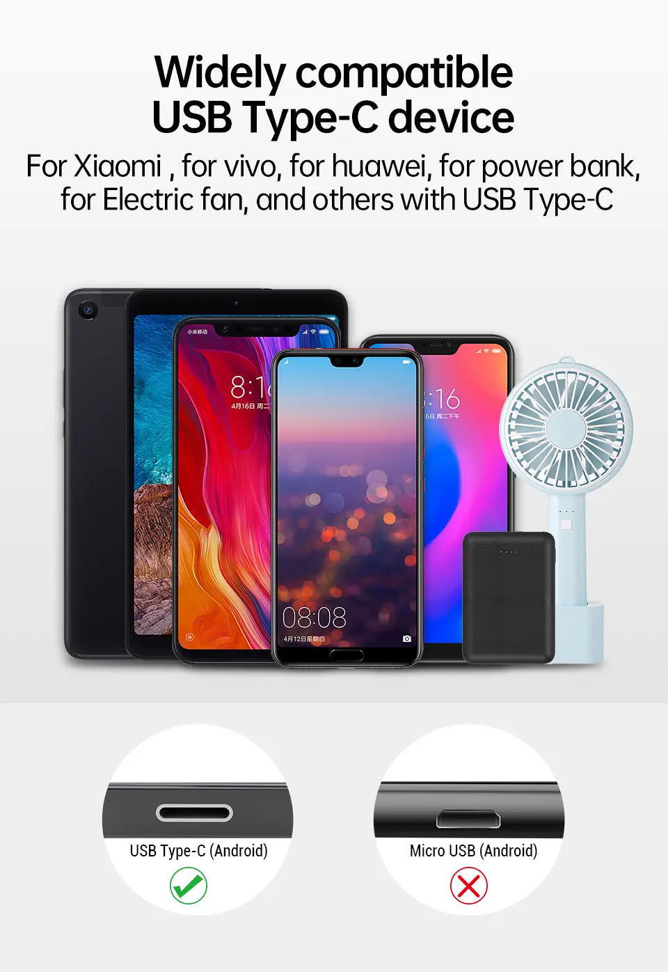 PZOZ USB Type C Cable Fast Charging Wire Data Cord USB C