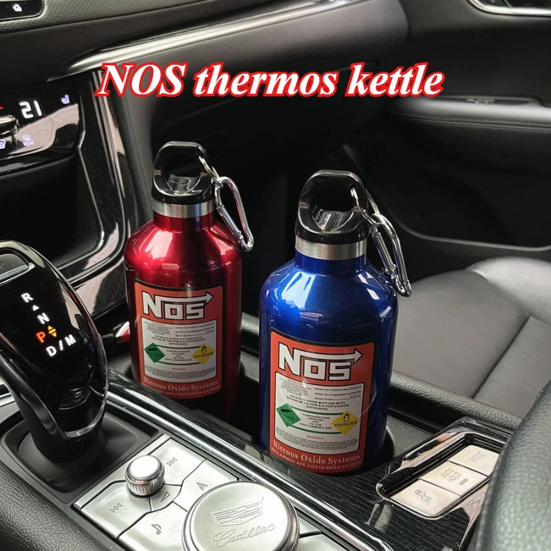 1Pcs Car Insulation Cup NOS Nitrogen Cylinder Vacuum Stainless Steel Kettle 500ML Stainless Thermos Cup Car Interior Accessories