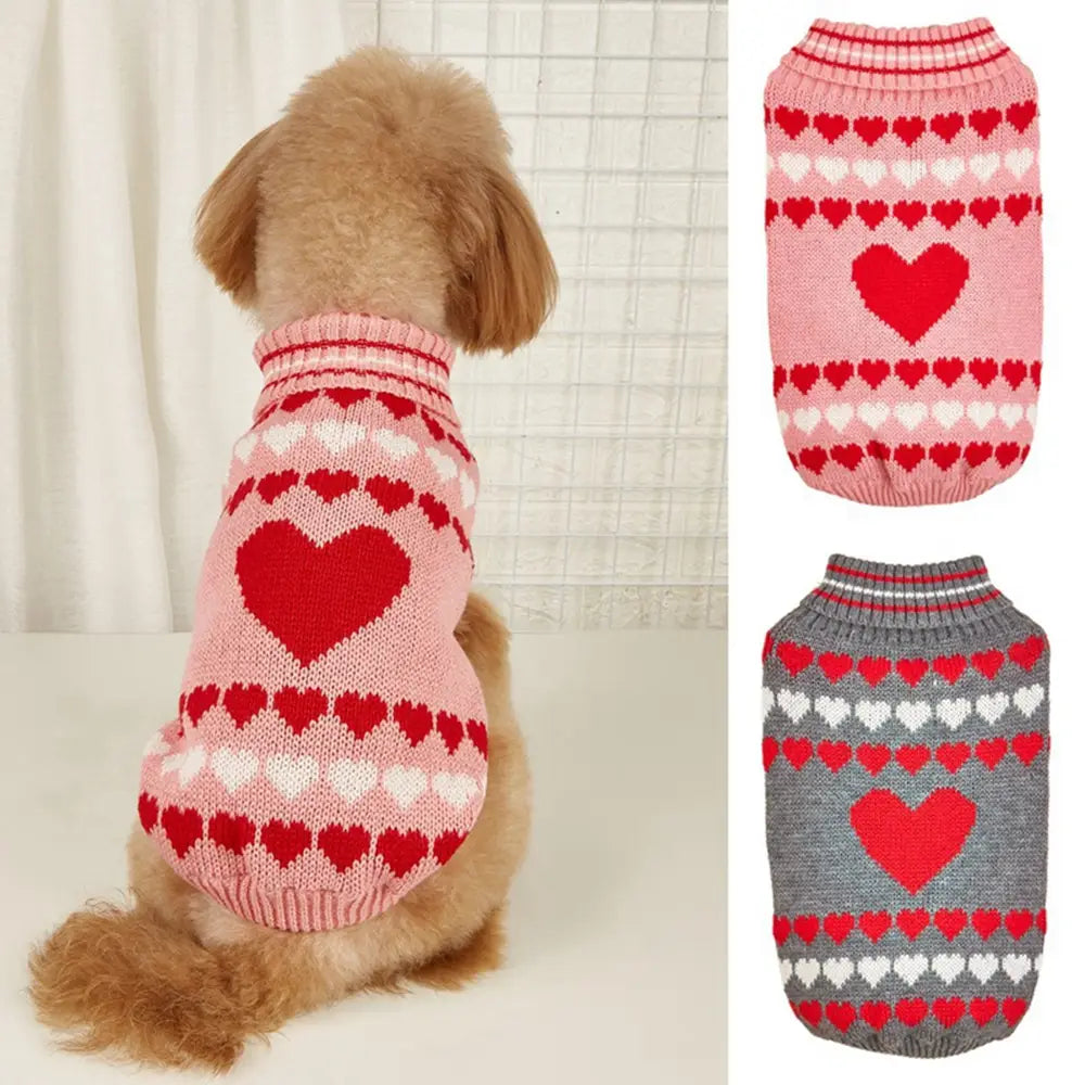 Valentines Day Pet Clothing Winter Warm Dog Coat Cat Sweater