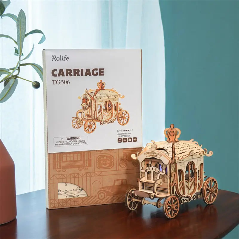 Robotime Rokr Wooden Mechanical Train 3D Puzzle Car Toy