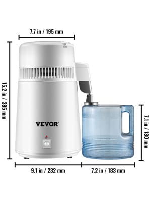 VEVOR 4L Water Distiller Purifier Filter Dispenser Heating