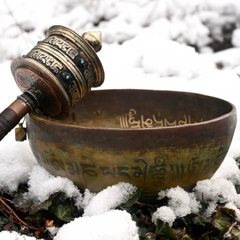 Tibetan Bowl and Prayer Wheel