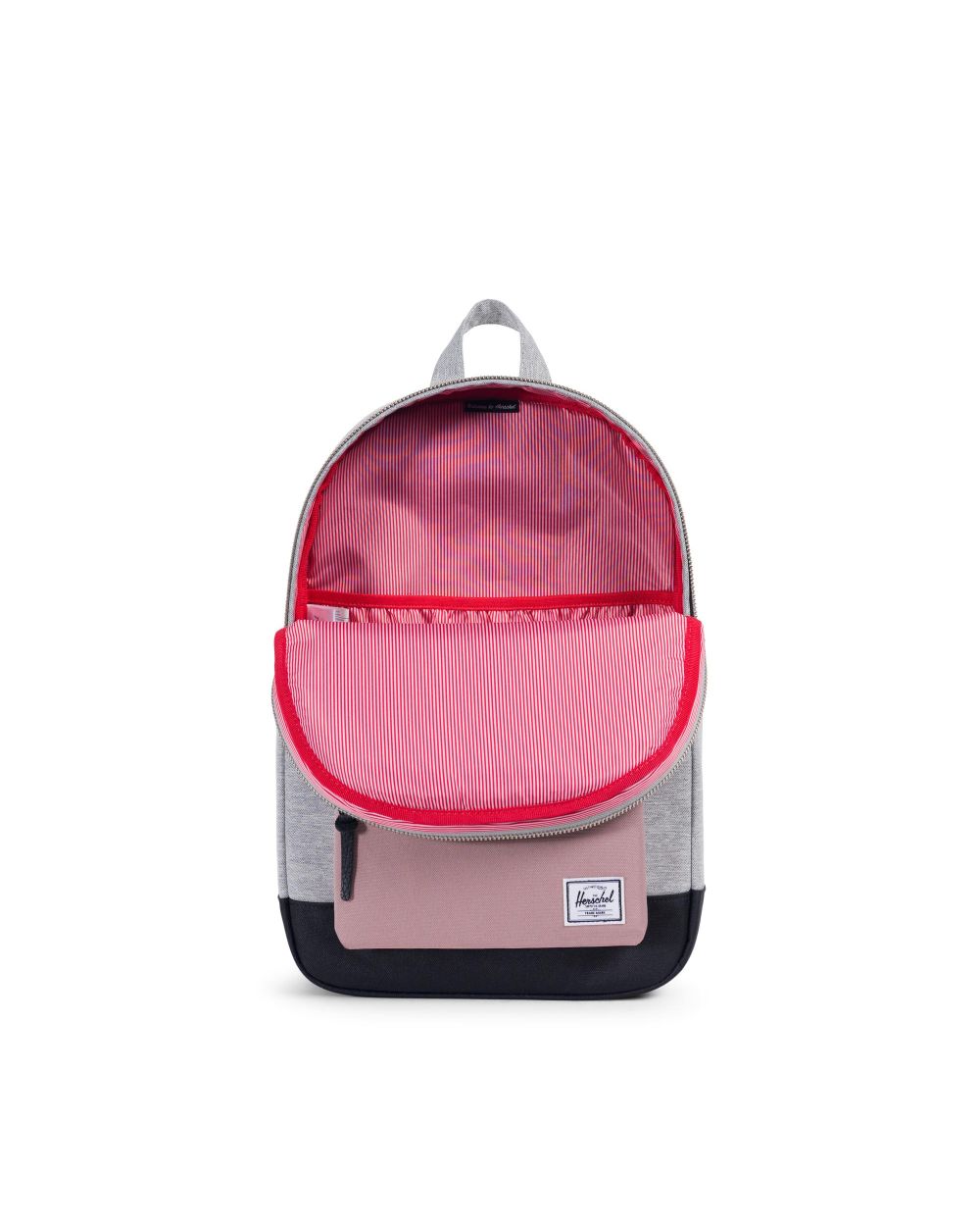 herschel grey and pink backpack