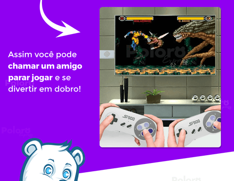 Videogame Retrô Pollo® 4000 Jogos + 2 controles de brinde (Resolução 4K  Ultra HD)