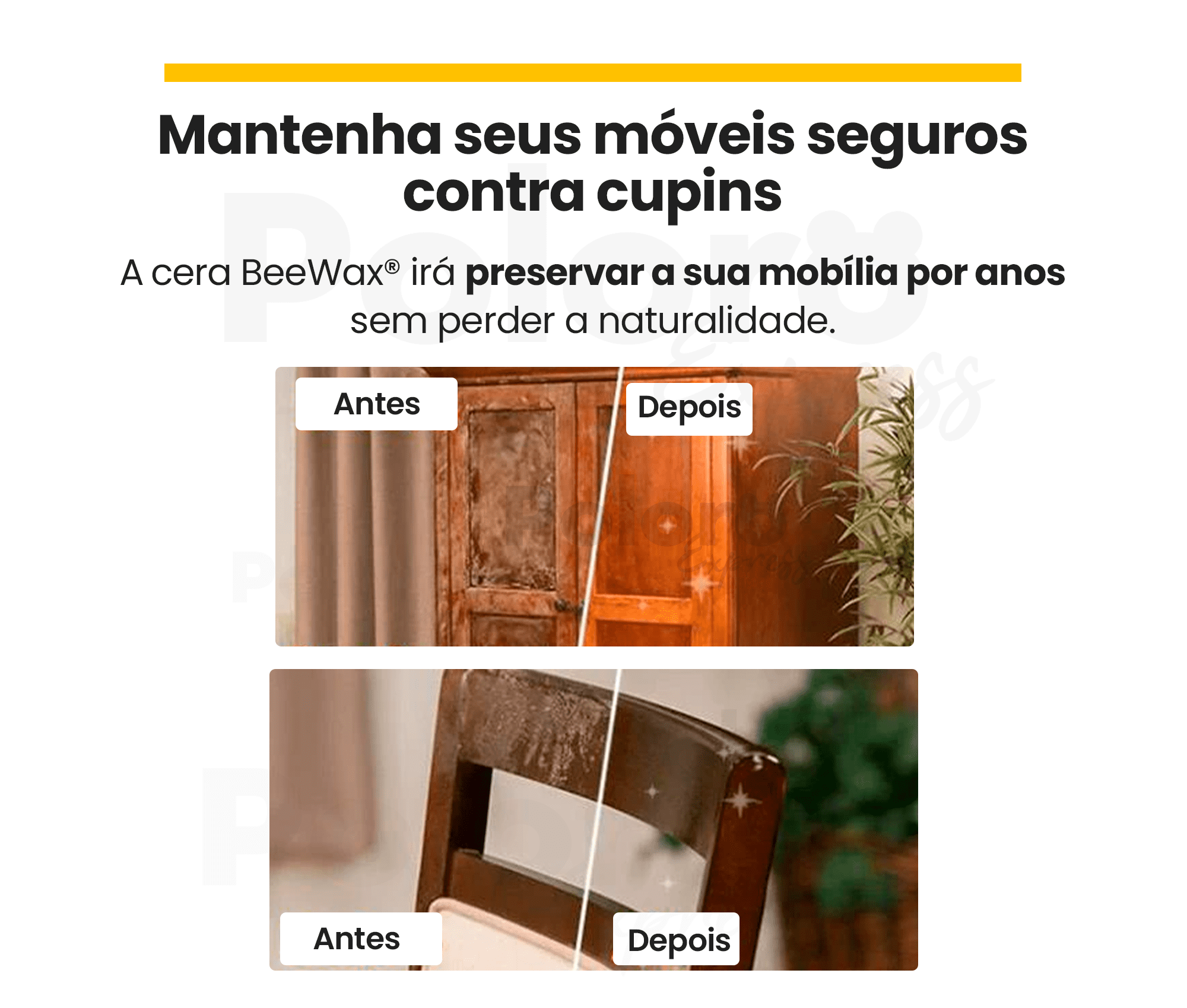 Cera de abelha BeeWax® para Polimento de Madeiras e Combate de Cupins - PAGUE 1 LEVE 2