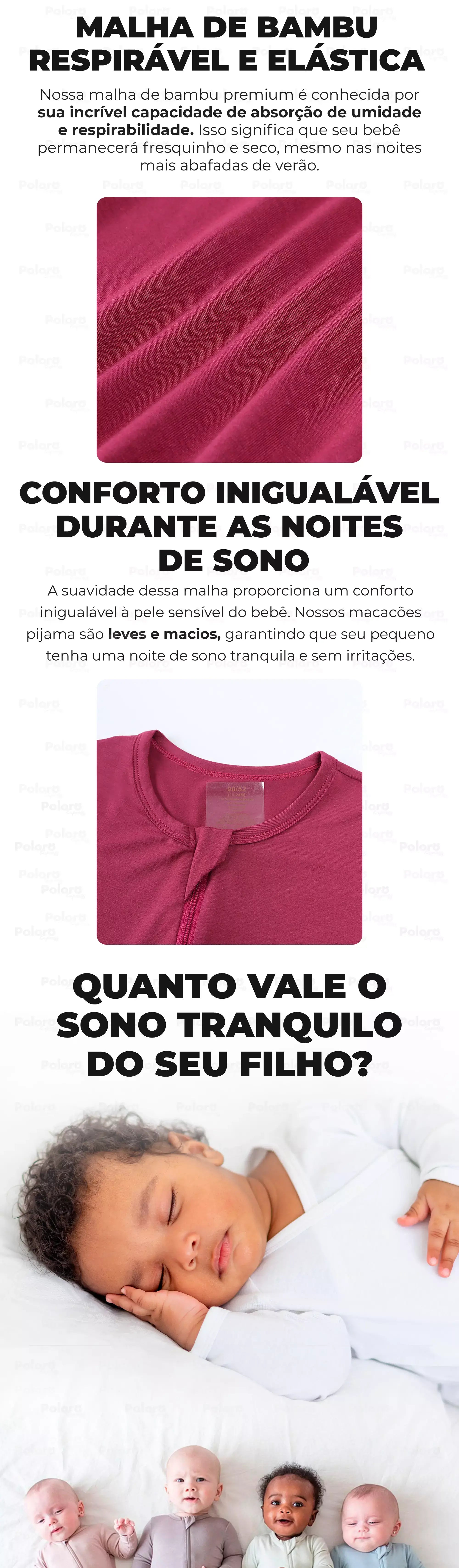 Macacão Pijama com Malha de Bambu Pollo® - Ideal para Dias Quentes