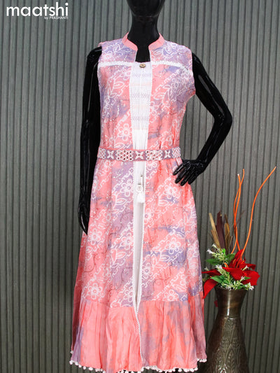 Buy Pink Printed Sangeet Designer Kurti Online : 208672 -