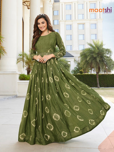 Buy Back Long Anarkali Gown Poshak at Rs. 650 online from Surati Fabric  fancy kurtis : Poshak-B