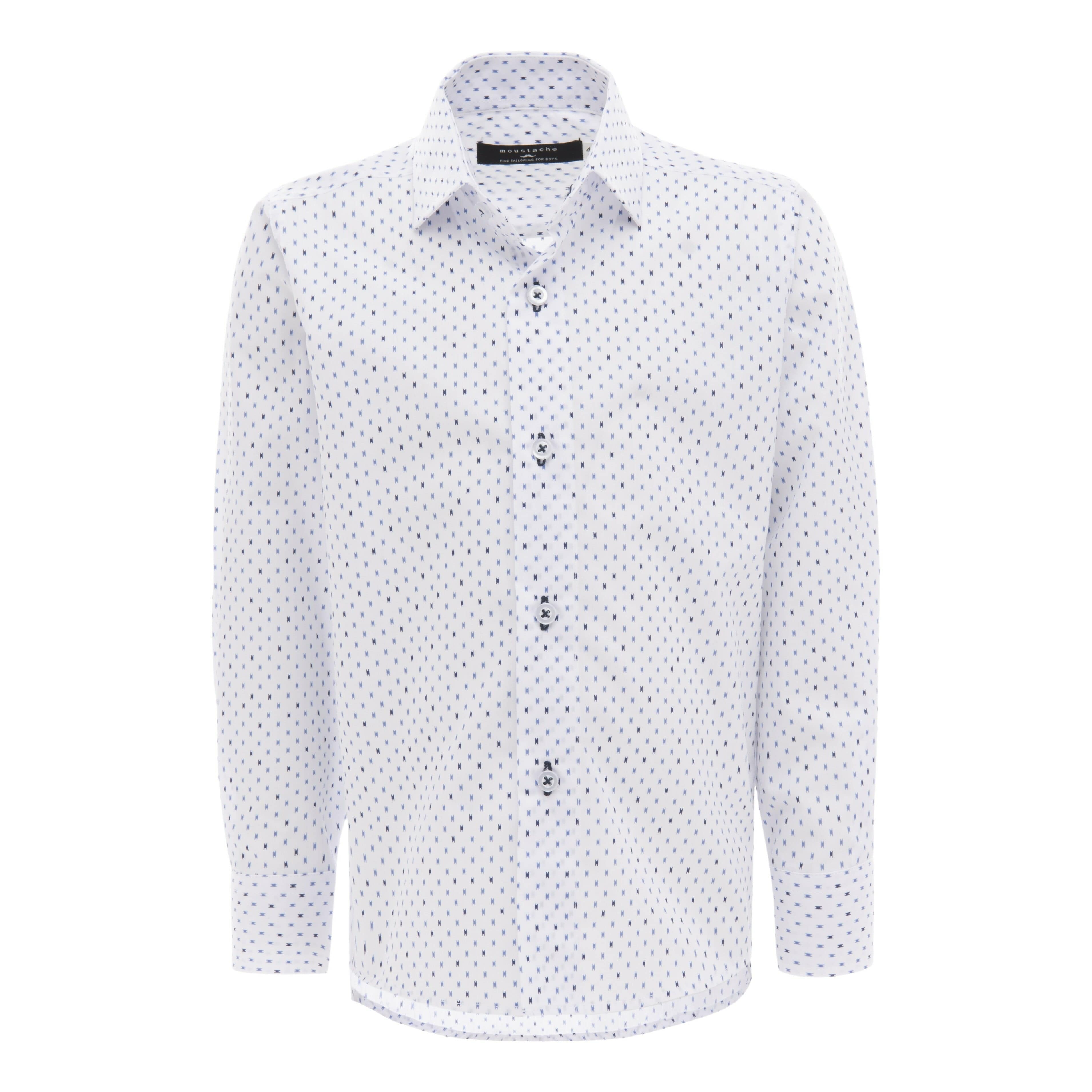 Moustache White Ticket Print Dress Shirt