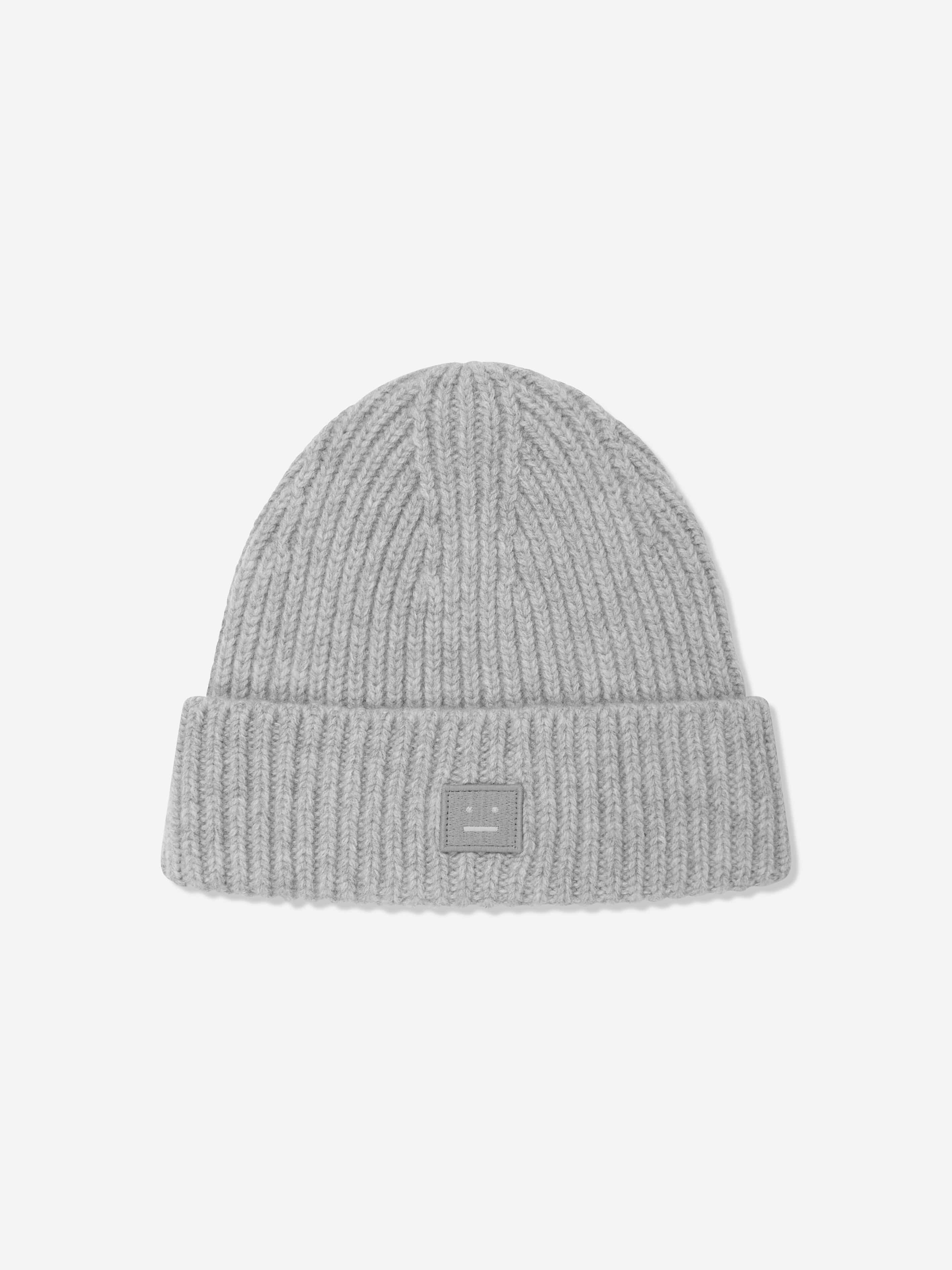 Acne Studios Babies' Kids Wool Knitted Beanie Hat In Grey