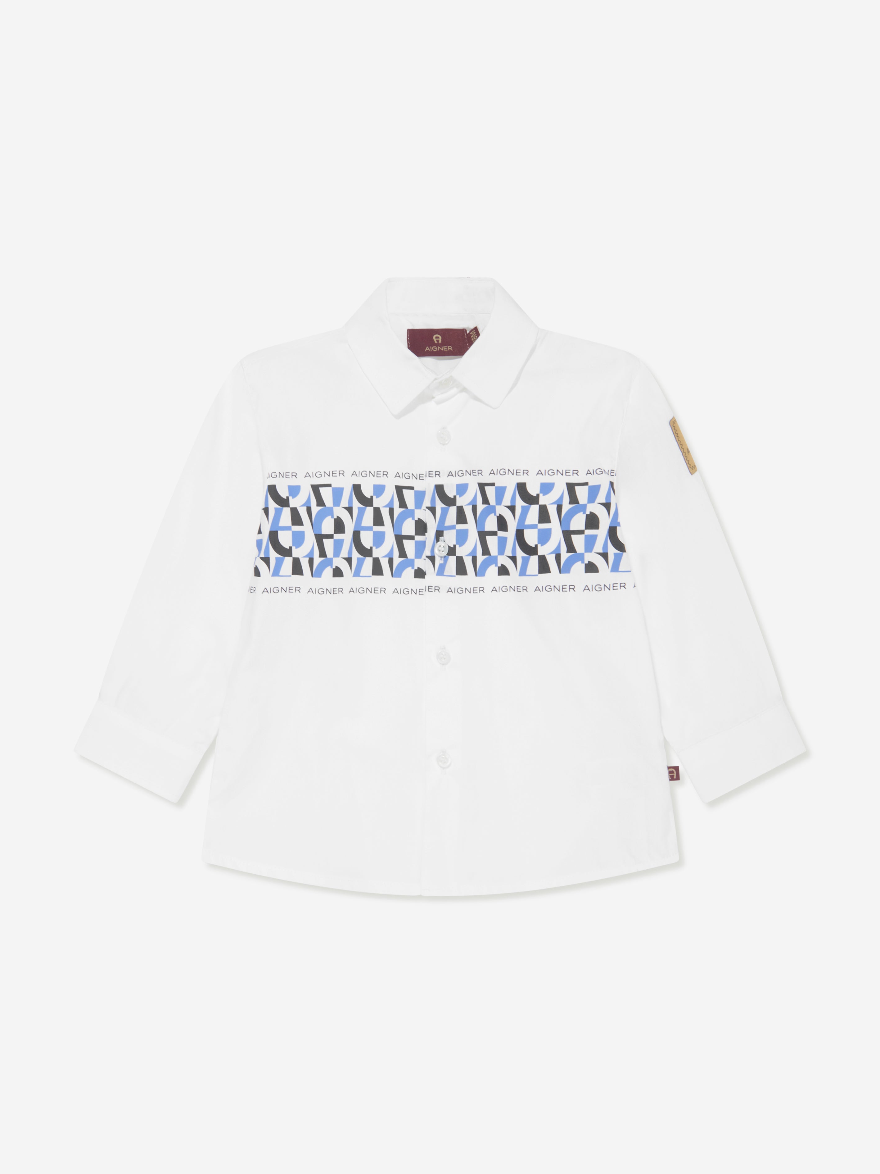Aigner Babies' Logo-print Cotton Shirt In White
