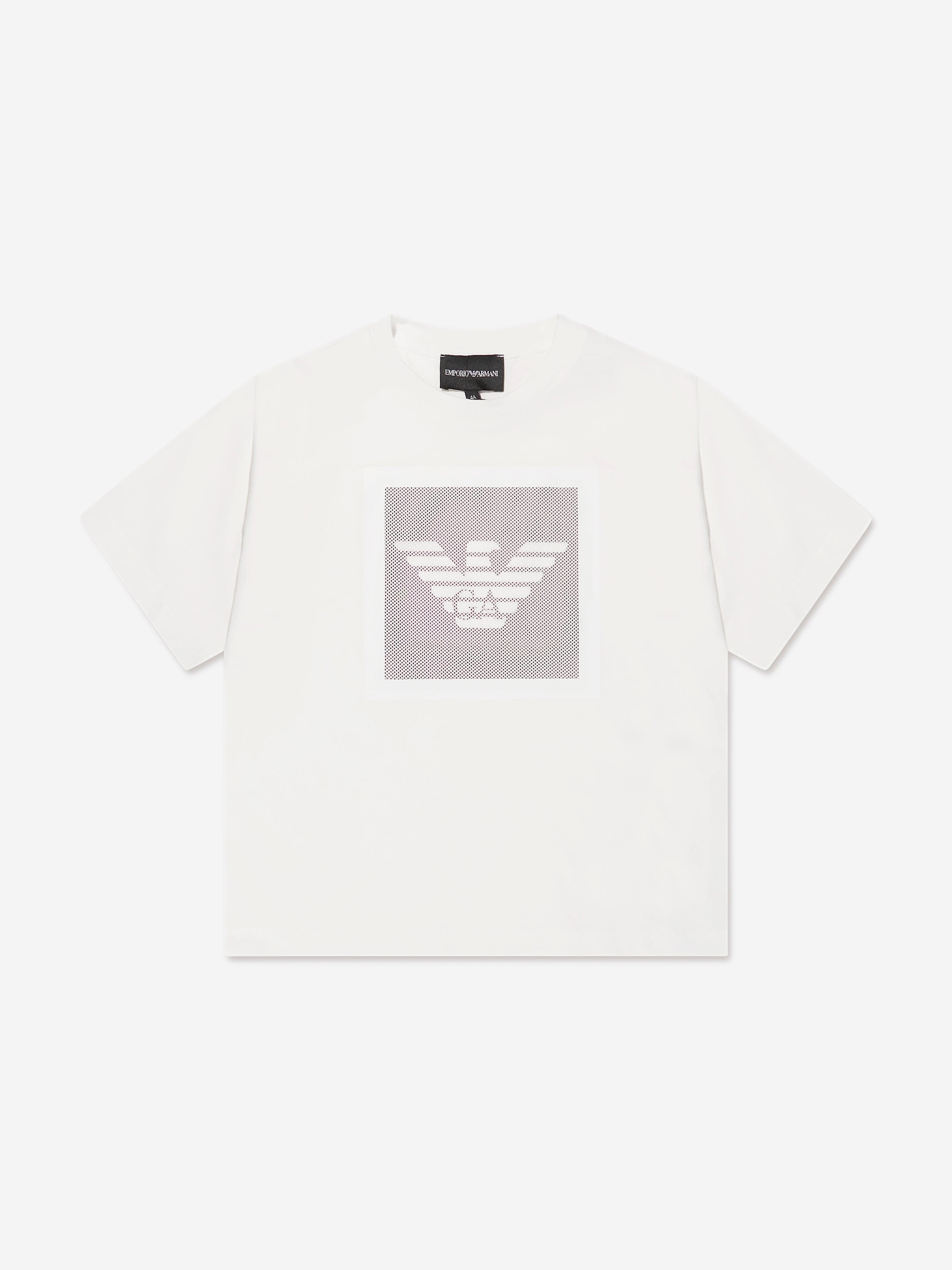 Emporio Armani Kids' Boys Logo T-shirt In White