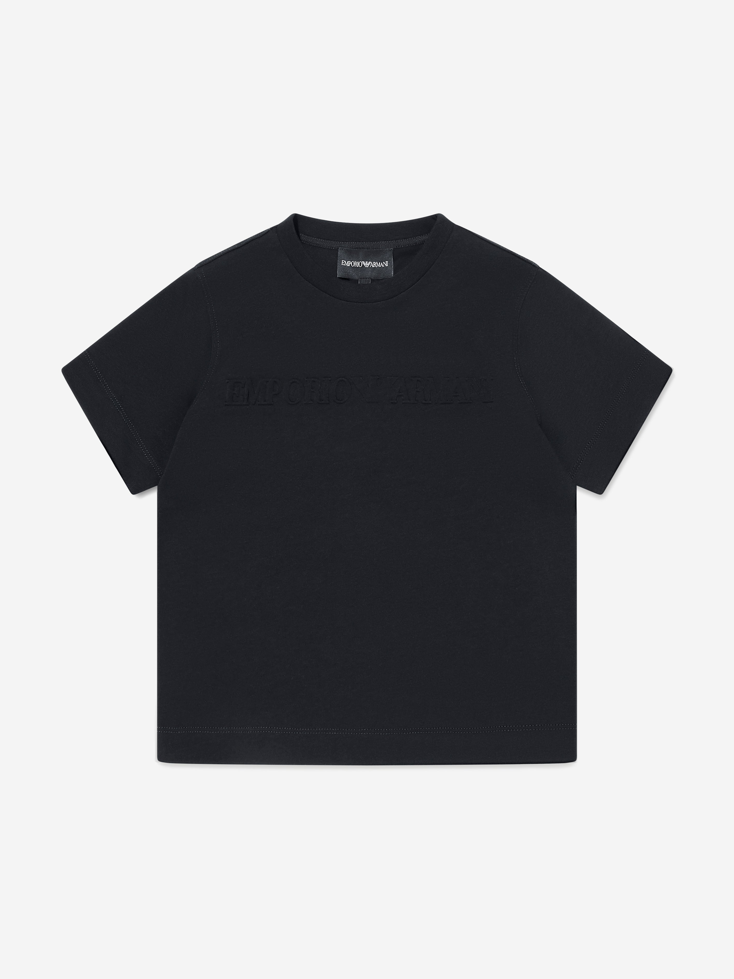 Emporio Armani Kids' Boys Logo T-shirt In Black