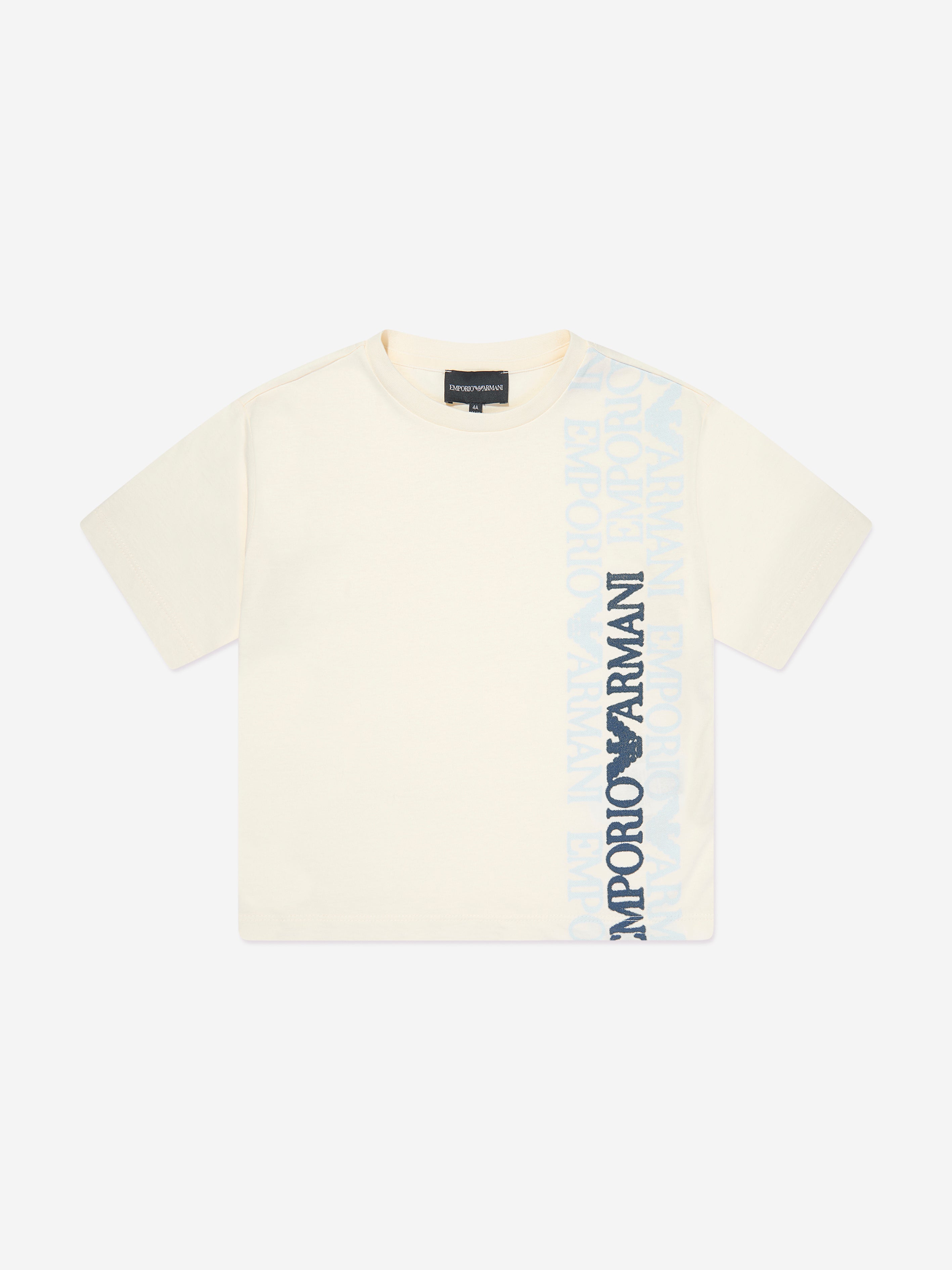 Emporio Armani Kids' Boys Logo Print T-shirt In Neutral