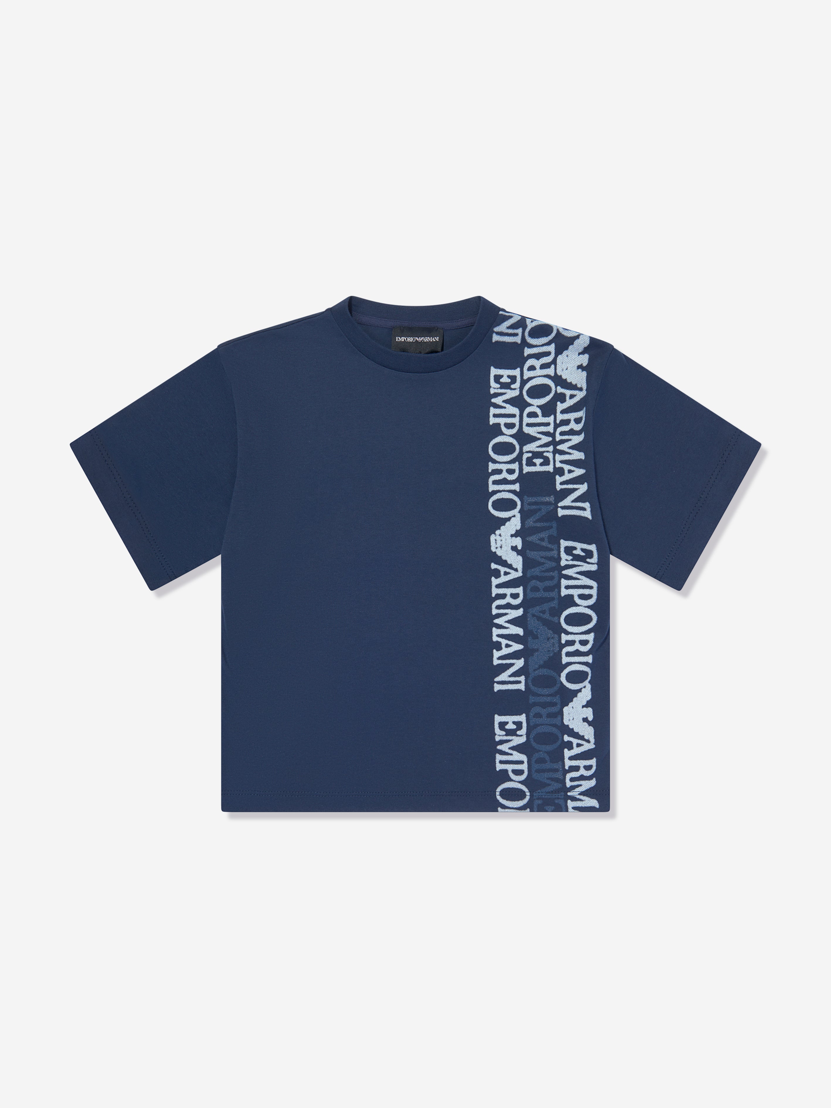 Emporio Armani Kids' Boys Logo Print T-shirt In Blue