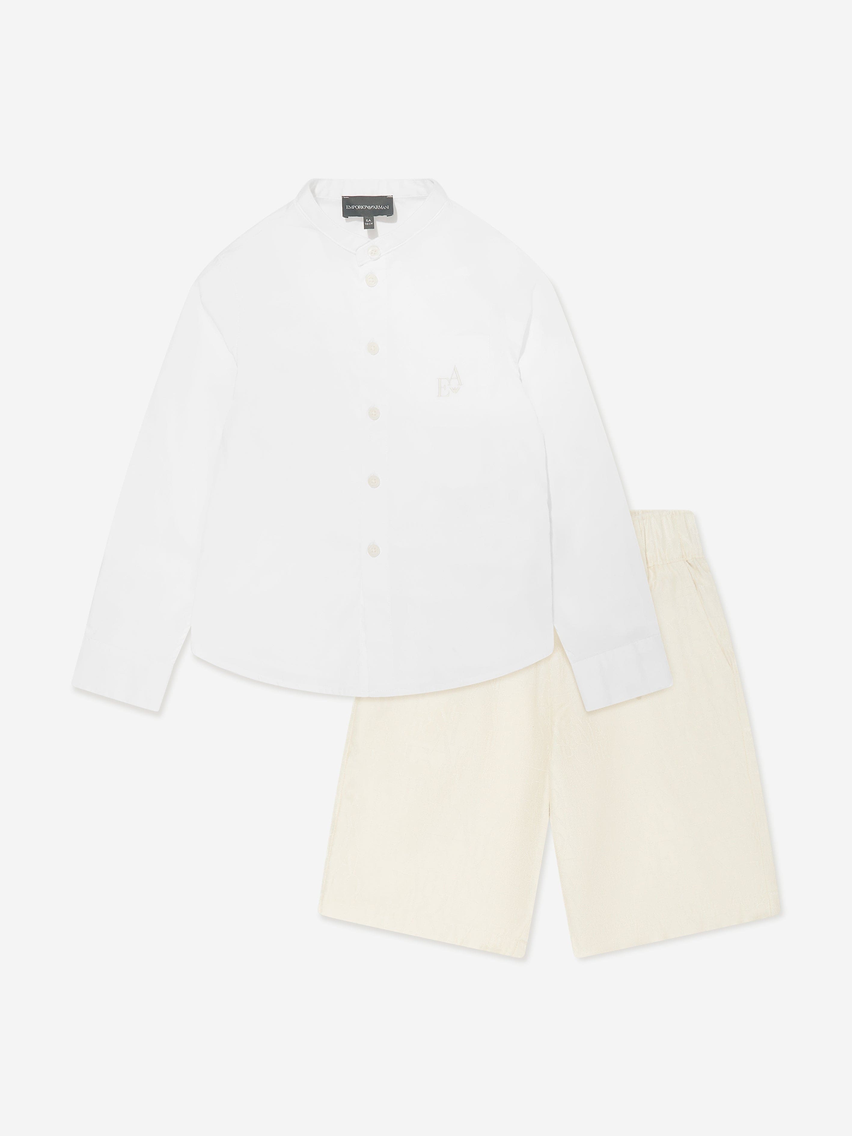 Emporio Armani Kids' Boys Shirt And Shorts Set In Multi