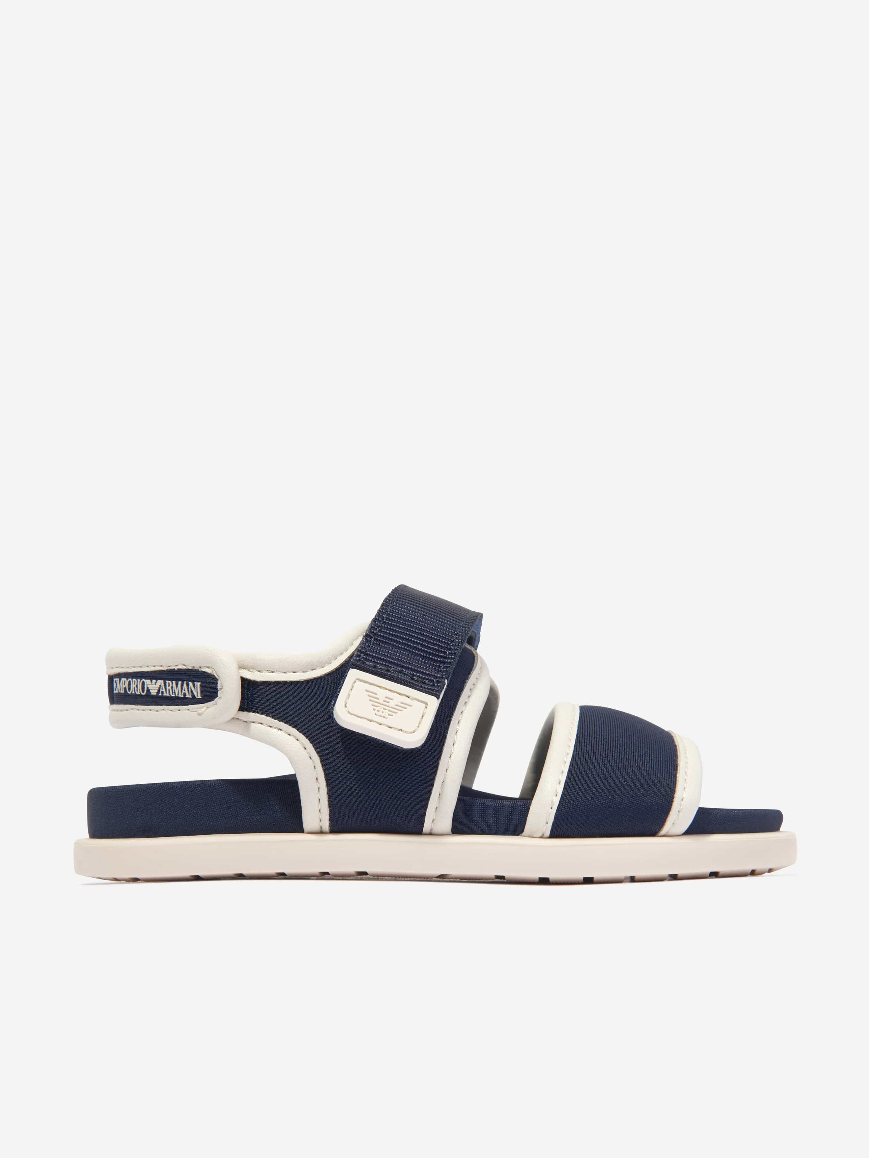 Emporio Armani Babies' Kids Logo Sandals In Black