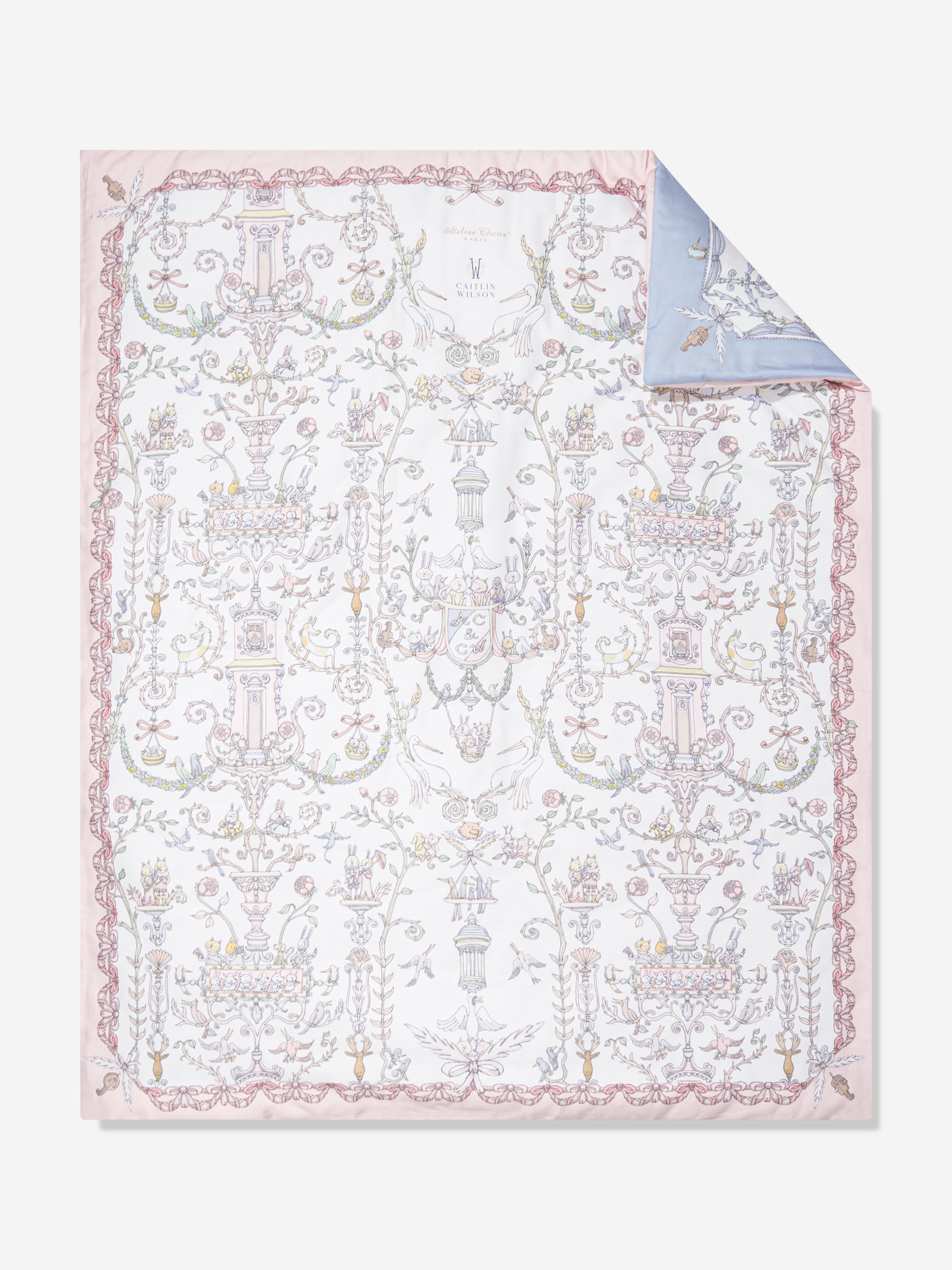 Atelier Choux Baby Toile De Jouy & Caitlin Wilson Reversible Quilt In Multicoloured