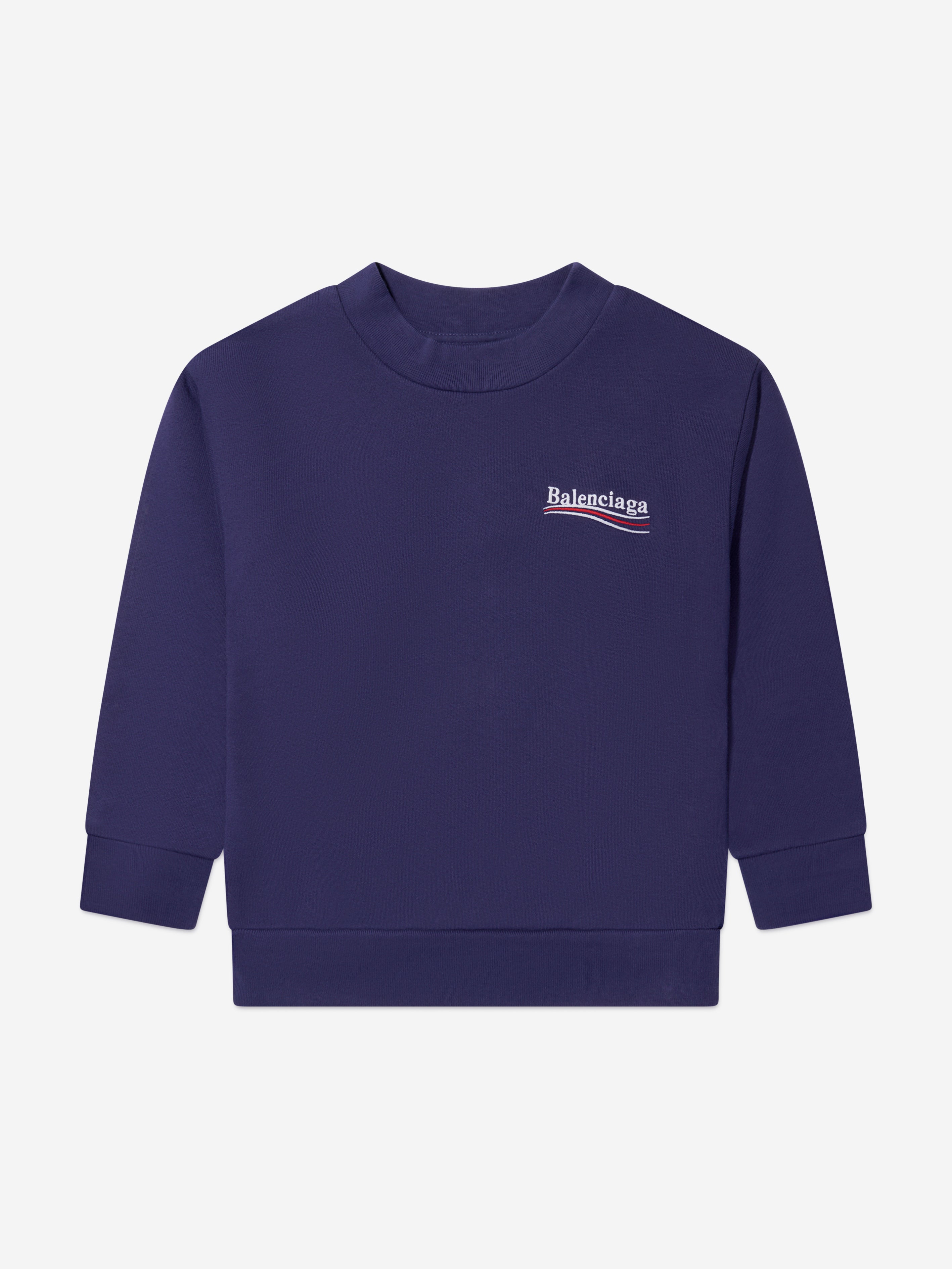 Balenciaga Kids Crew Neck Classic Sweatshirt 8 Yrs Blue