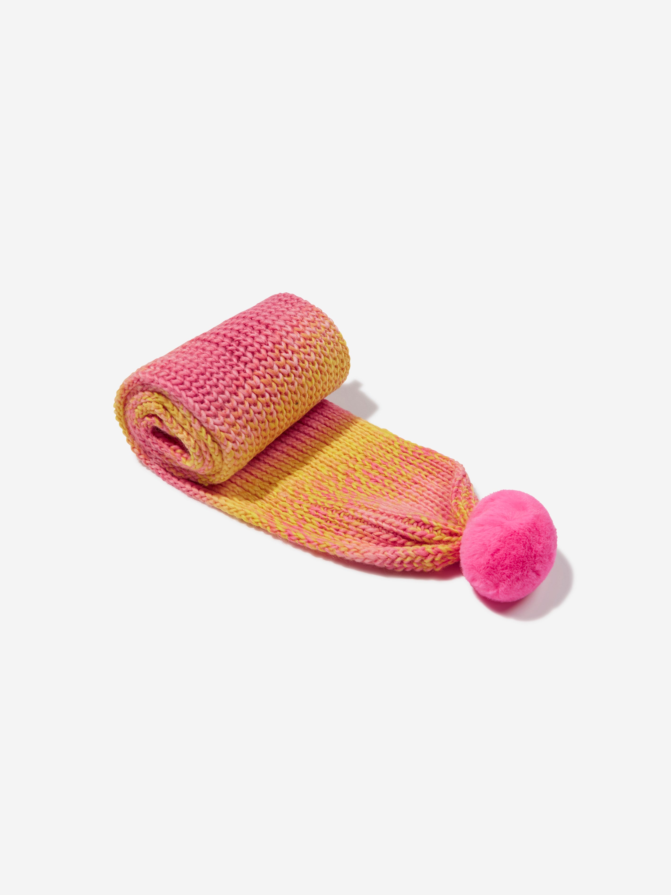 Billieblush Babies' Girls Knitted Pom Pom Scarf In Pink