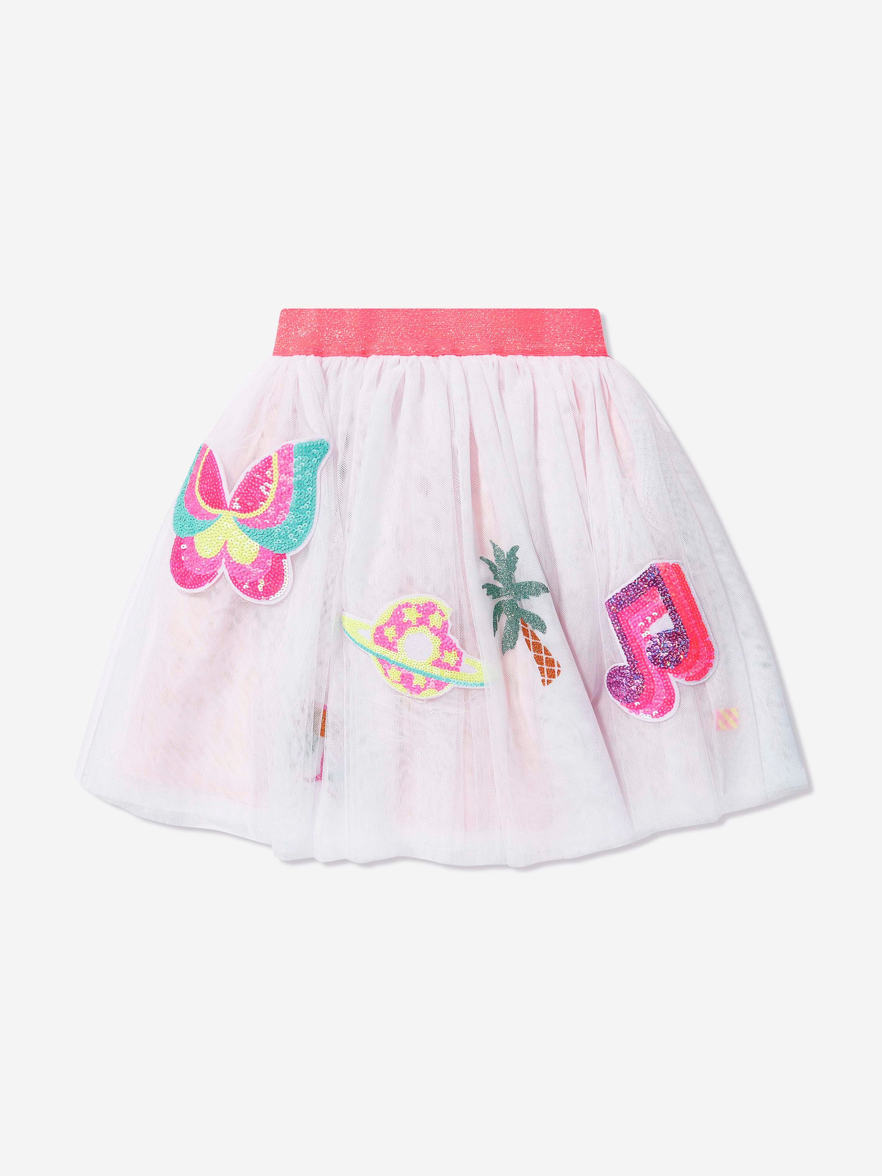 Billieblush Babies' Girls Tulle Applique Skirt In White