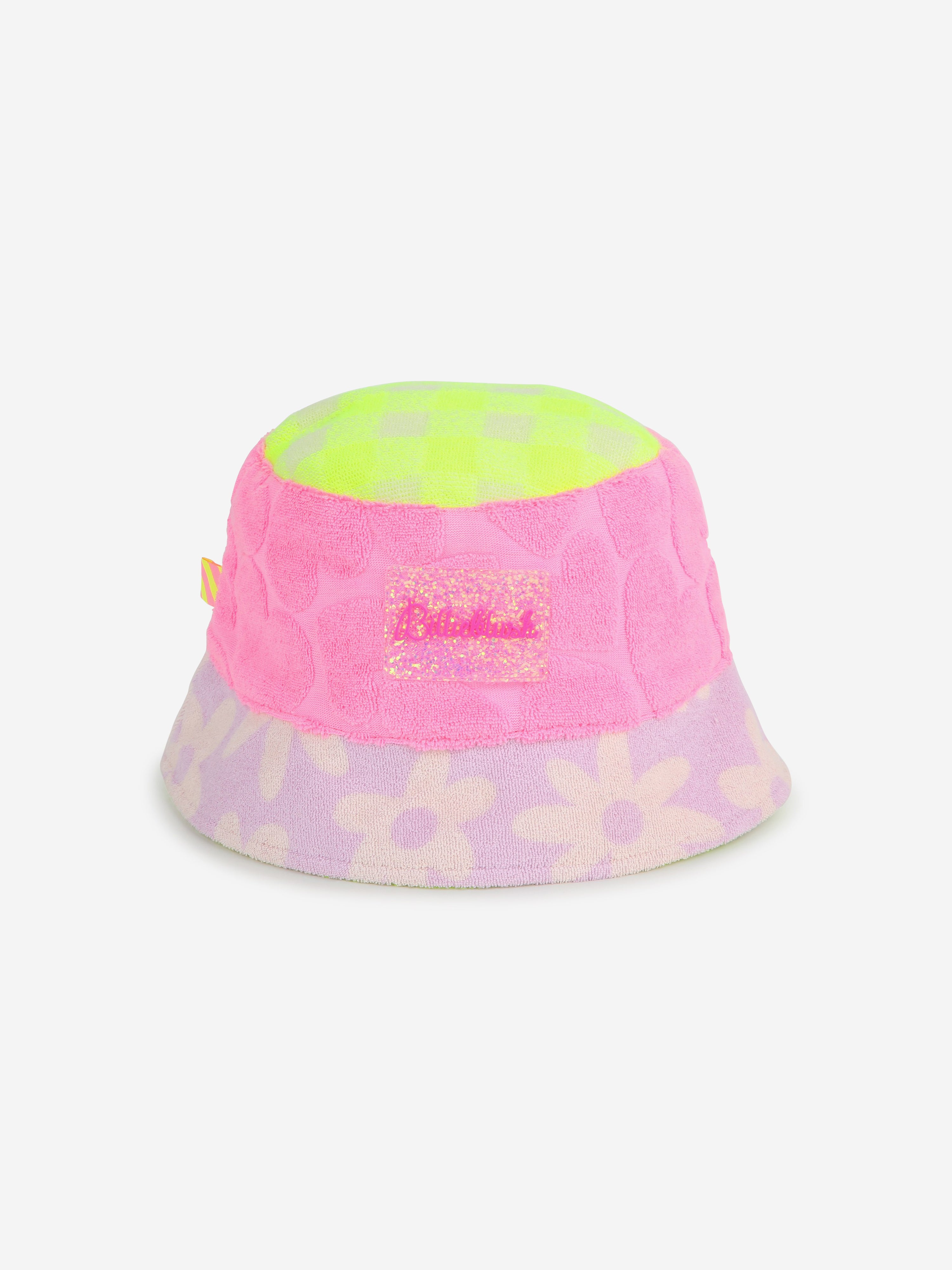 Billieblush Kids' Colourblock Terry Bucket Hat In White