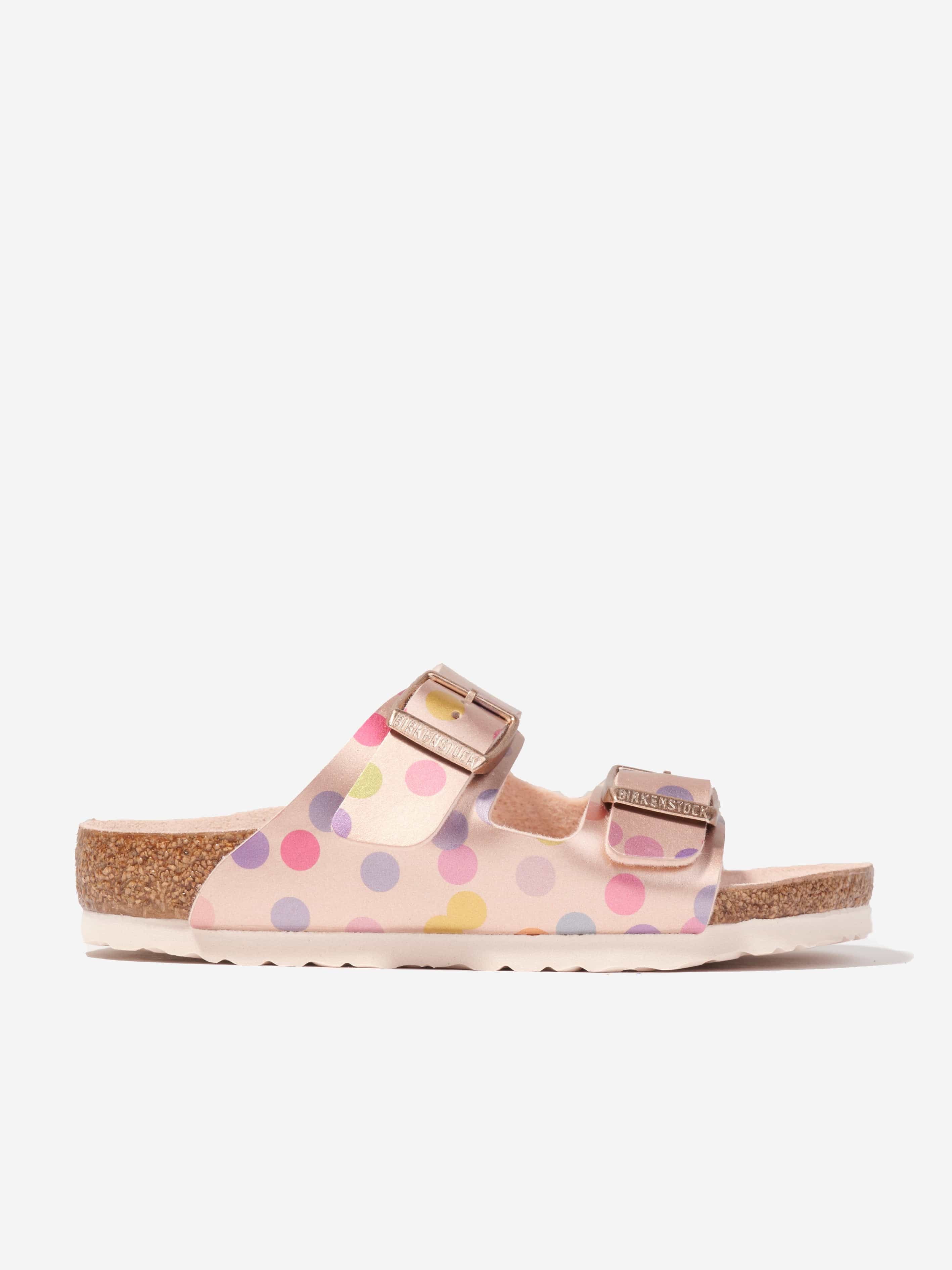 Birkenstock Babies' Girls Arizona Metallic Dots Sandals In Gold