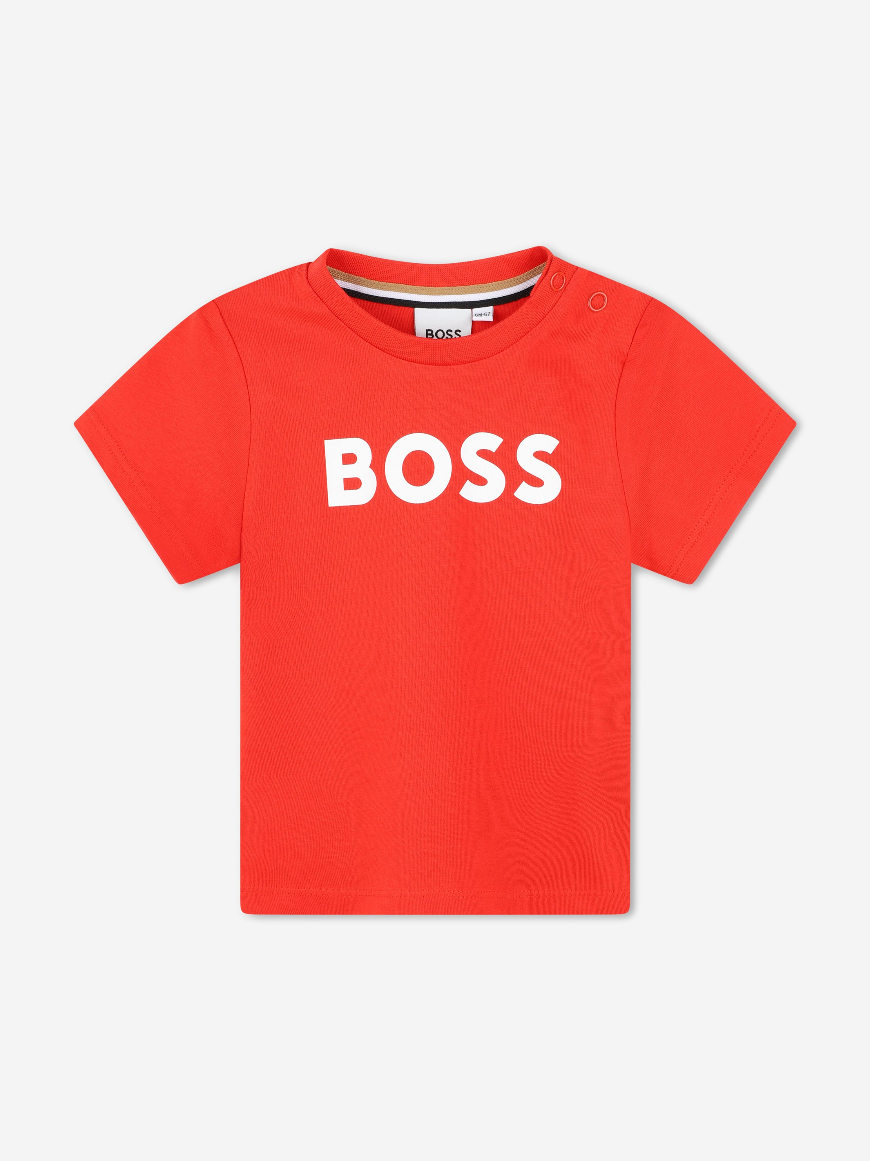 Hugo Boss Baby Boys Logo Print T-shirt In Red