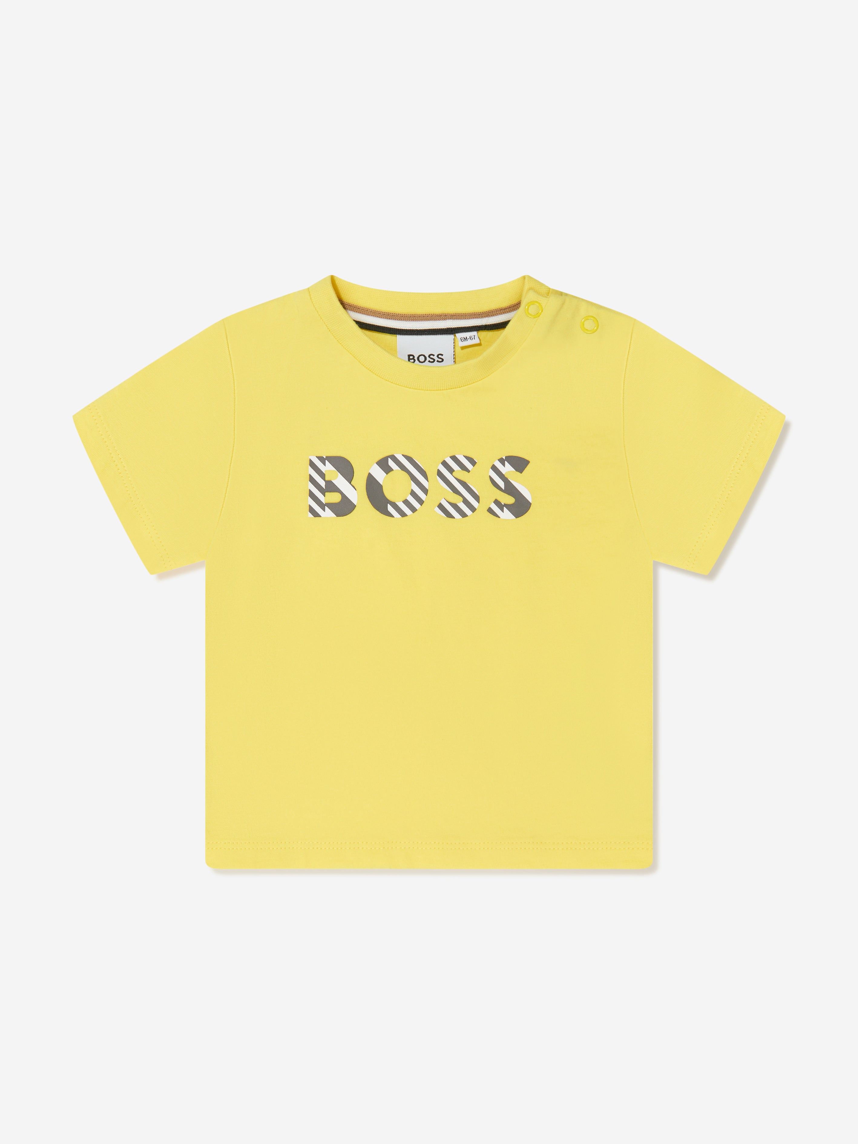 Hugo Boss Babies' T-shirt With Print In Yellow