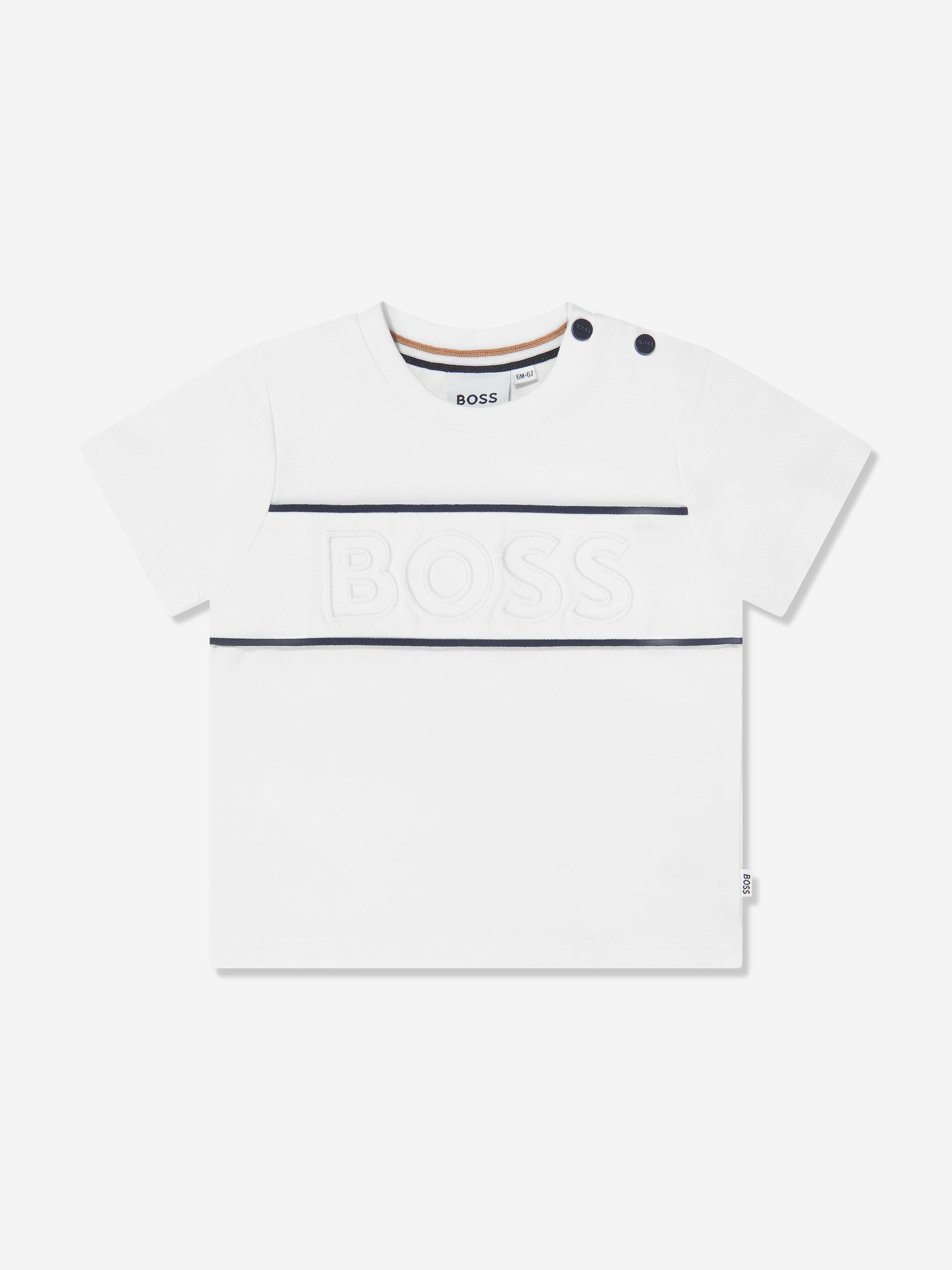 Hugo Boss Baby Boys Embroidered Logo T-shirt In White