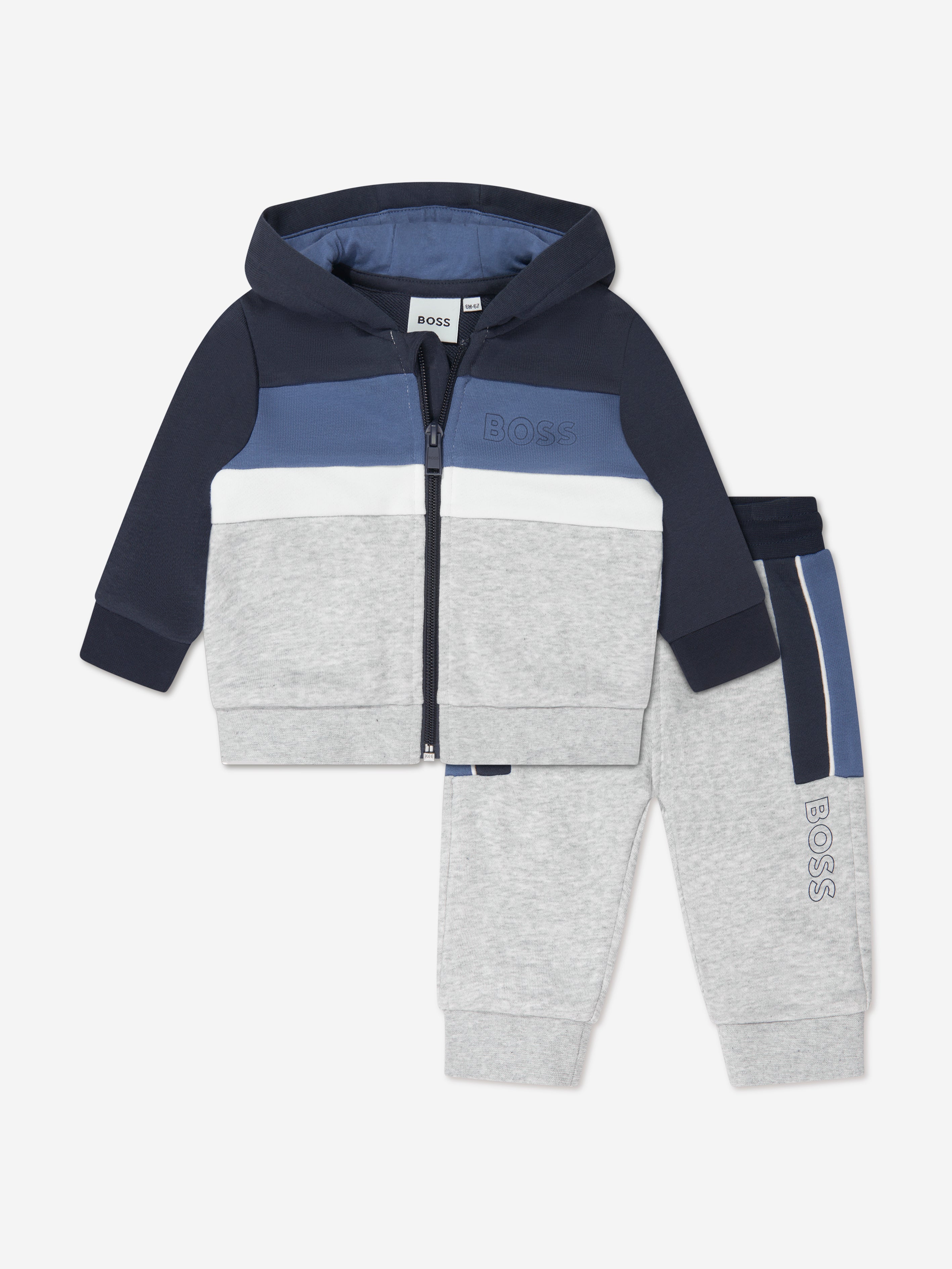 Hugo Boss Baby Boys Logo Tracksuit In Grey