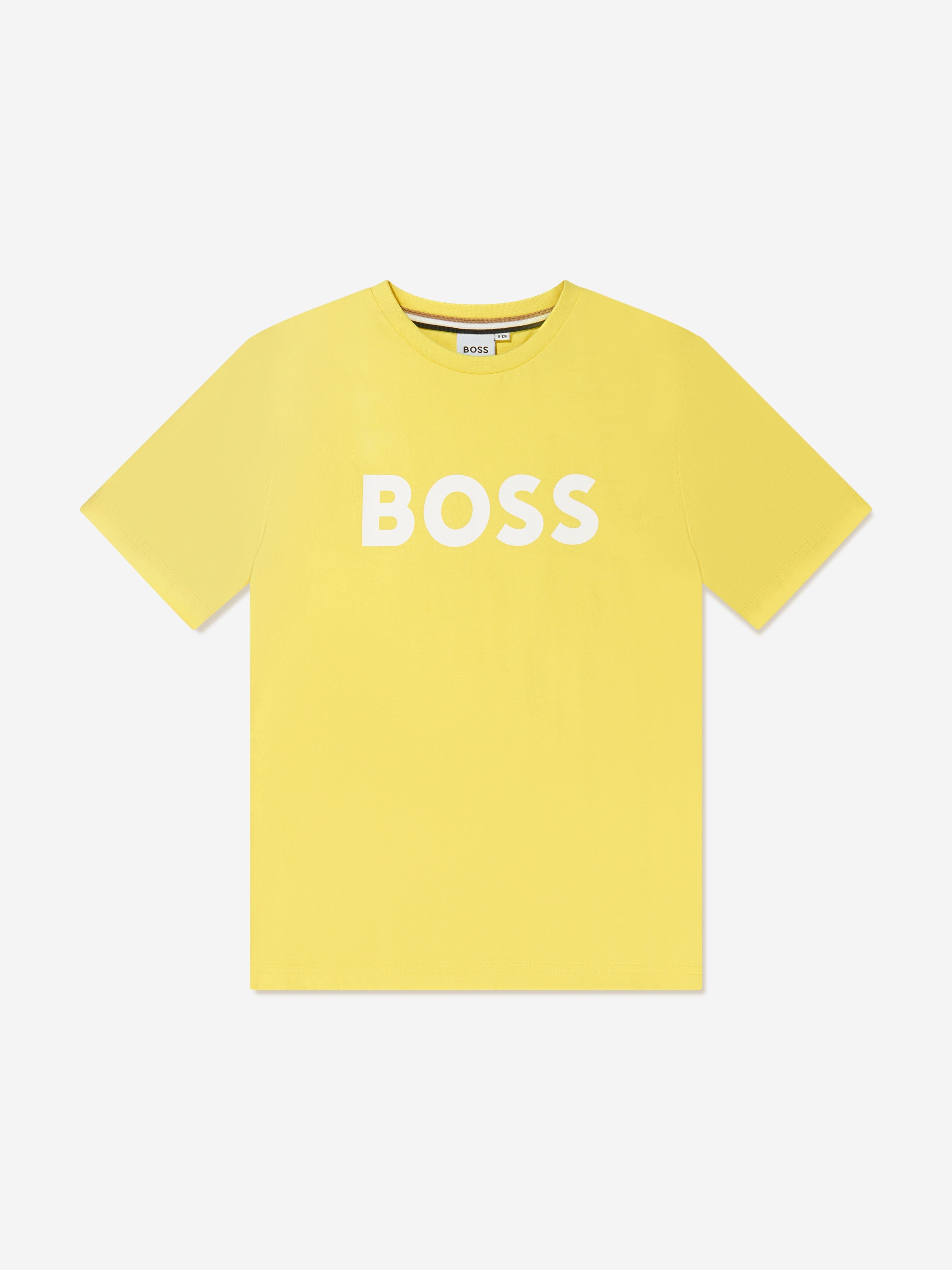 Hugo Boss Kids' Boys Logo Print T-shirt In Yellow