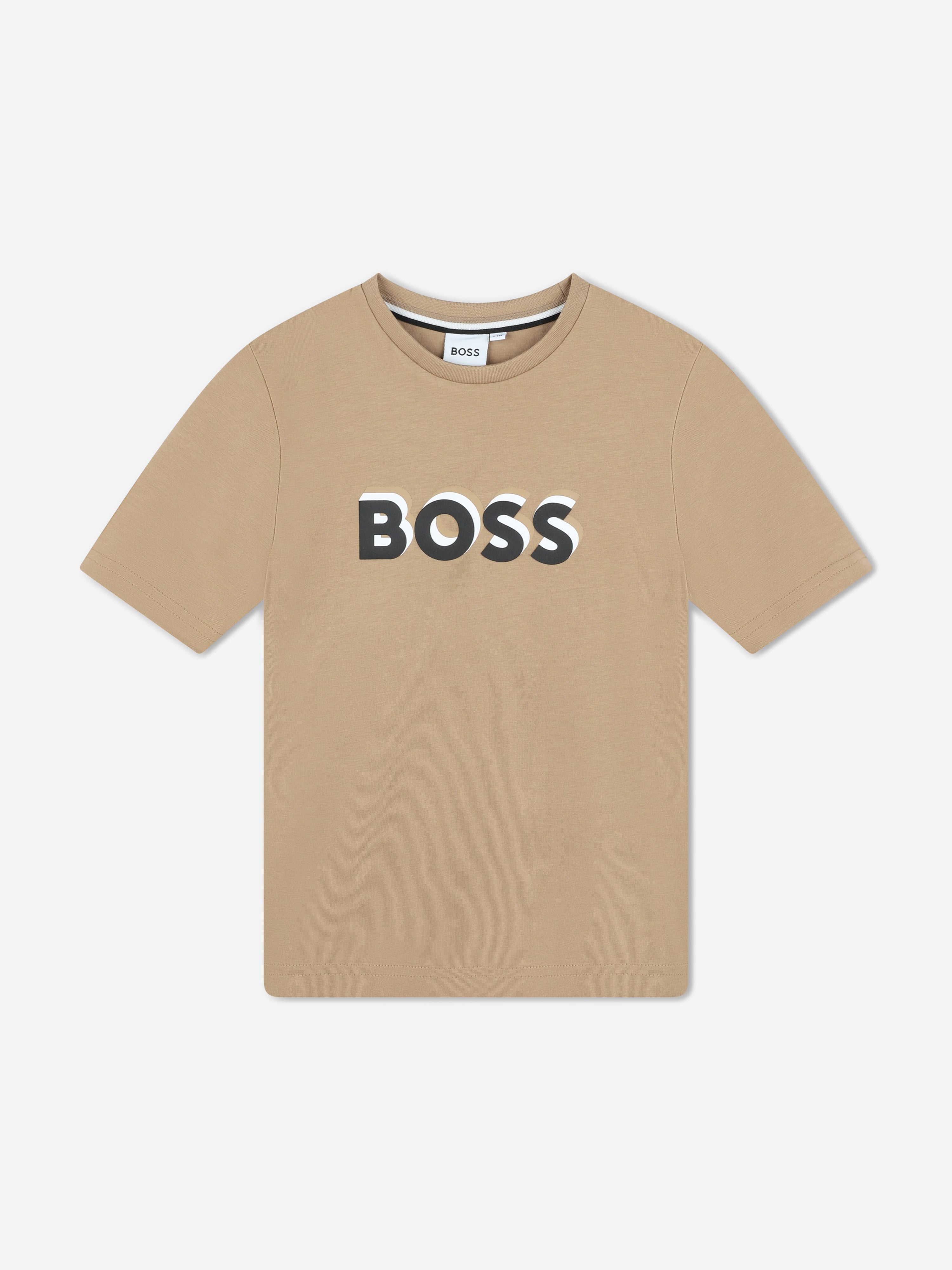 Hugo Boss Babies' Boys Embossed Logo T-shirt In Beige