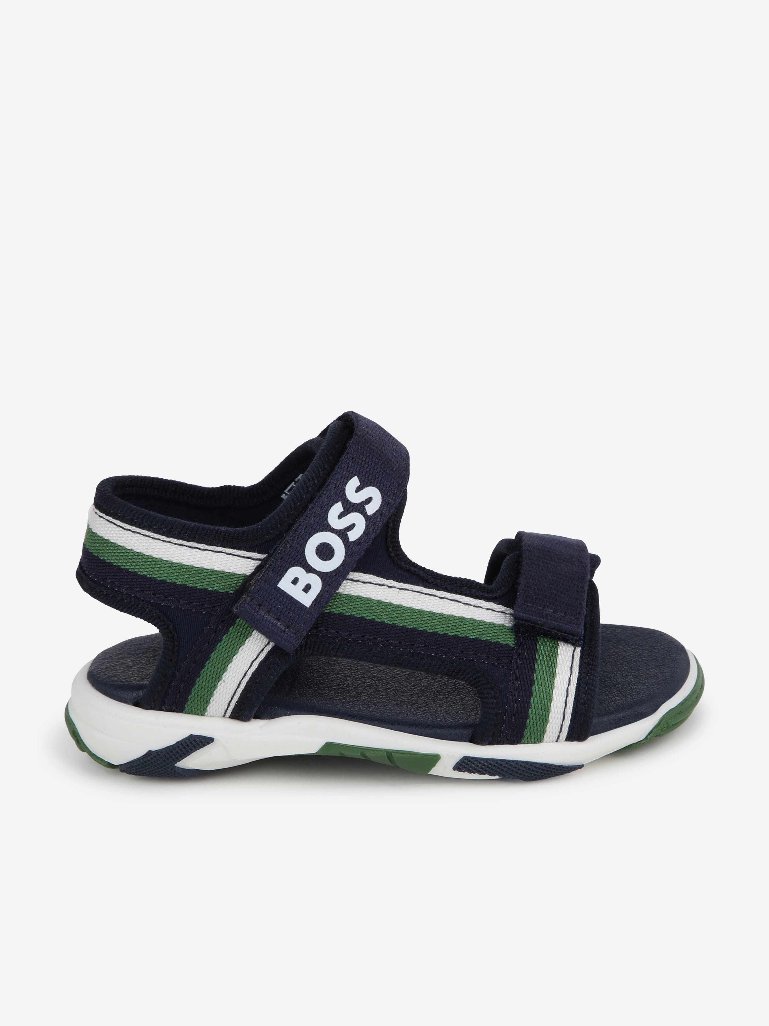 Hugo Boss Baby Boys Strappy Logo Sandals In Black