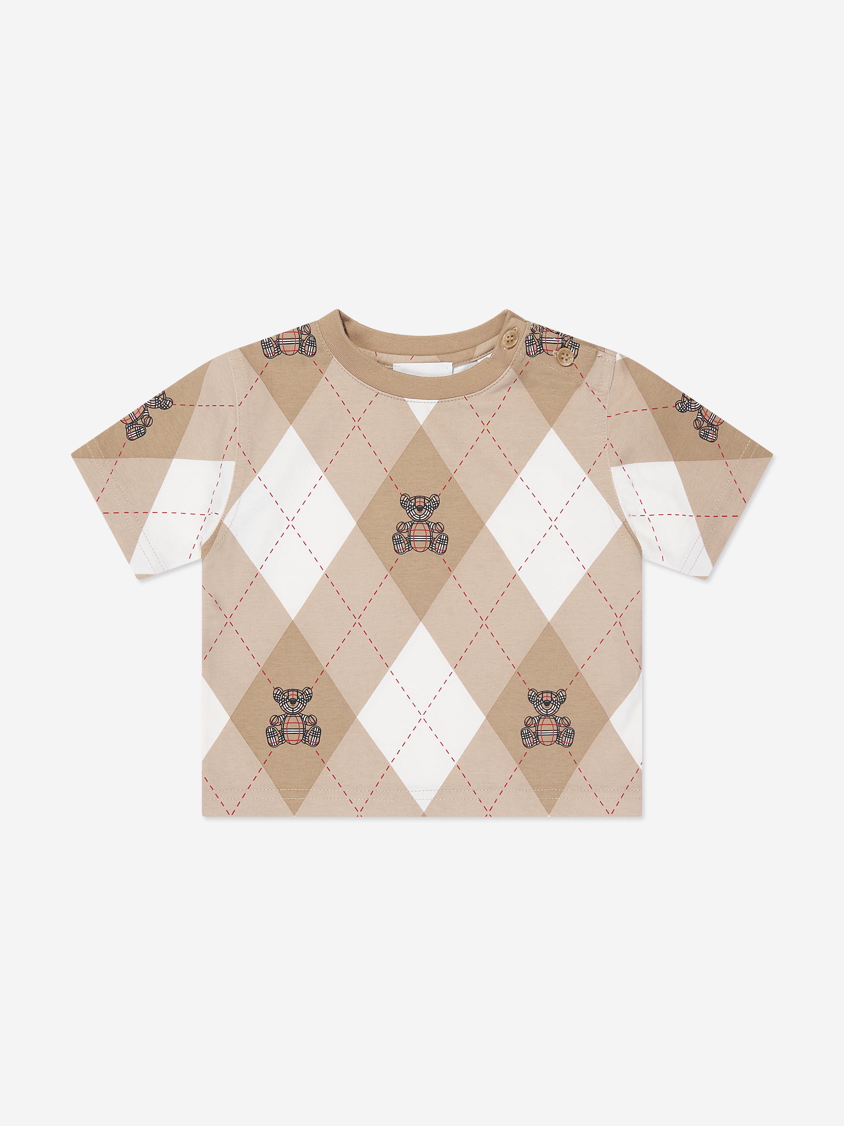 Burberry Baby Cedar Bear T-shirt In Brown