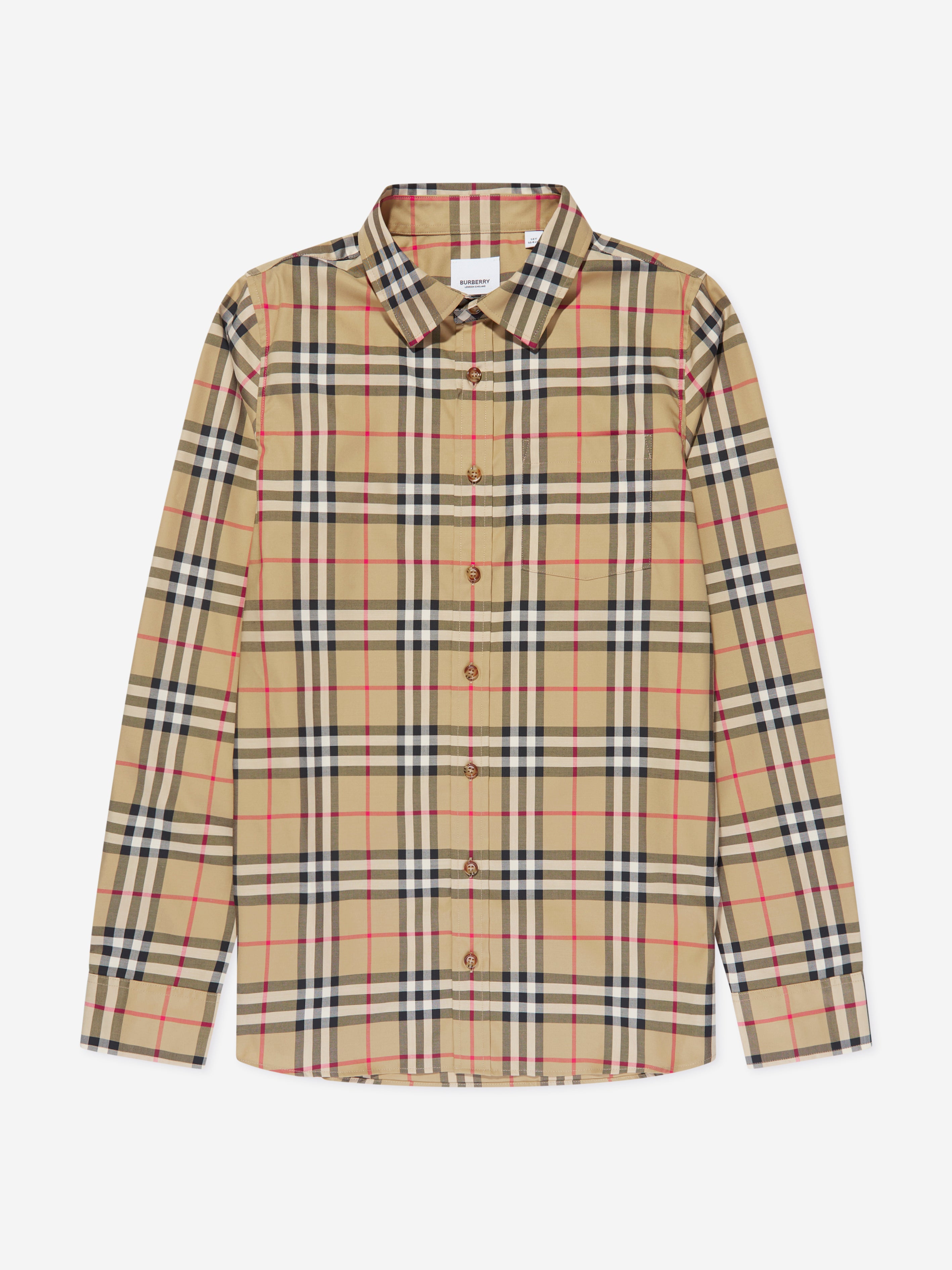 Burberry Babies' Boys Owen Long Sleeve Check Shirt In Neutral