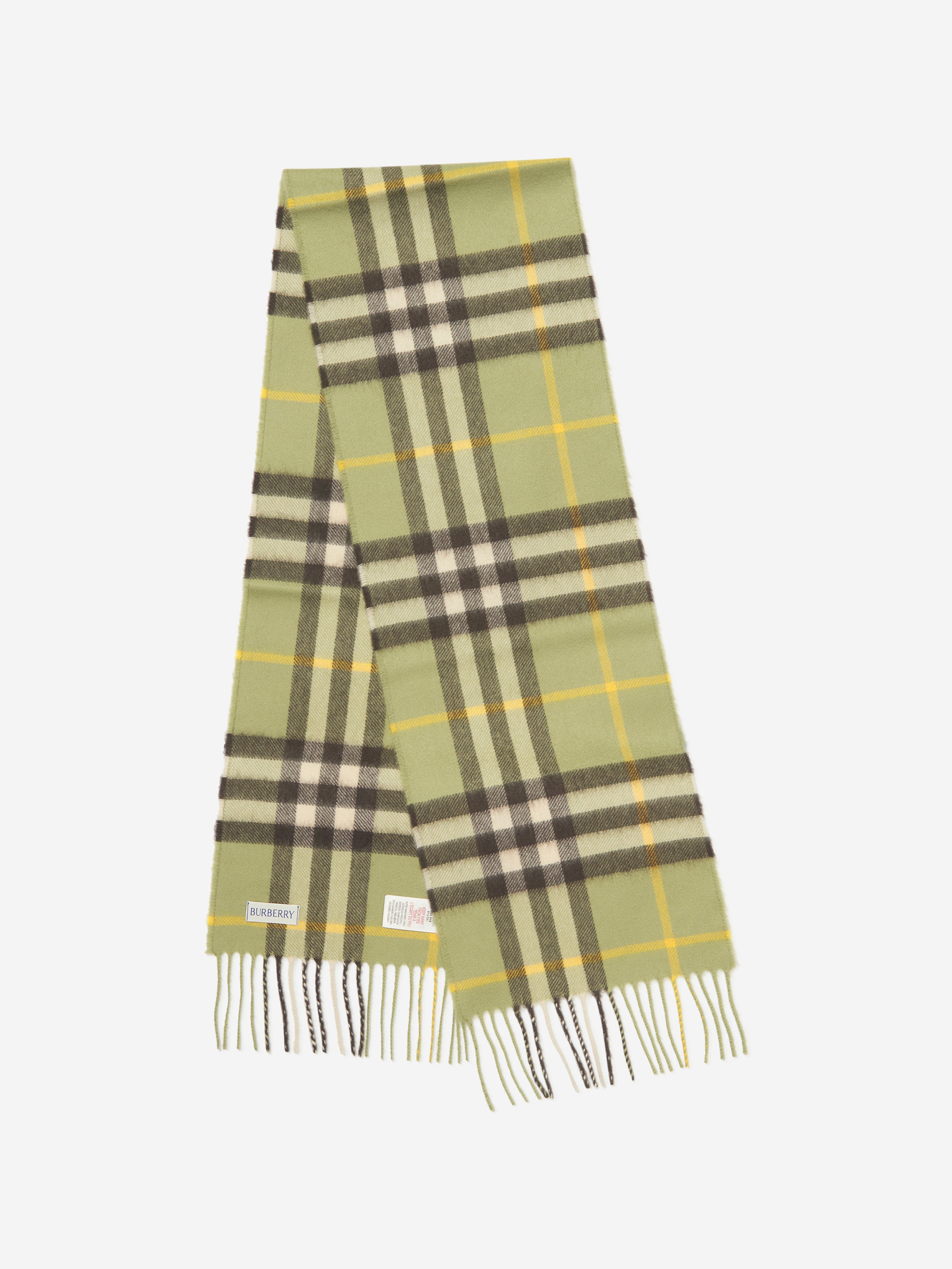 Burberry Babies' Kids Cashmere Heritage Scarf In Green