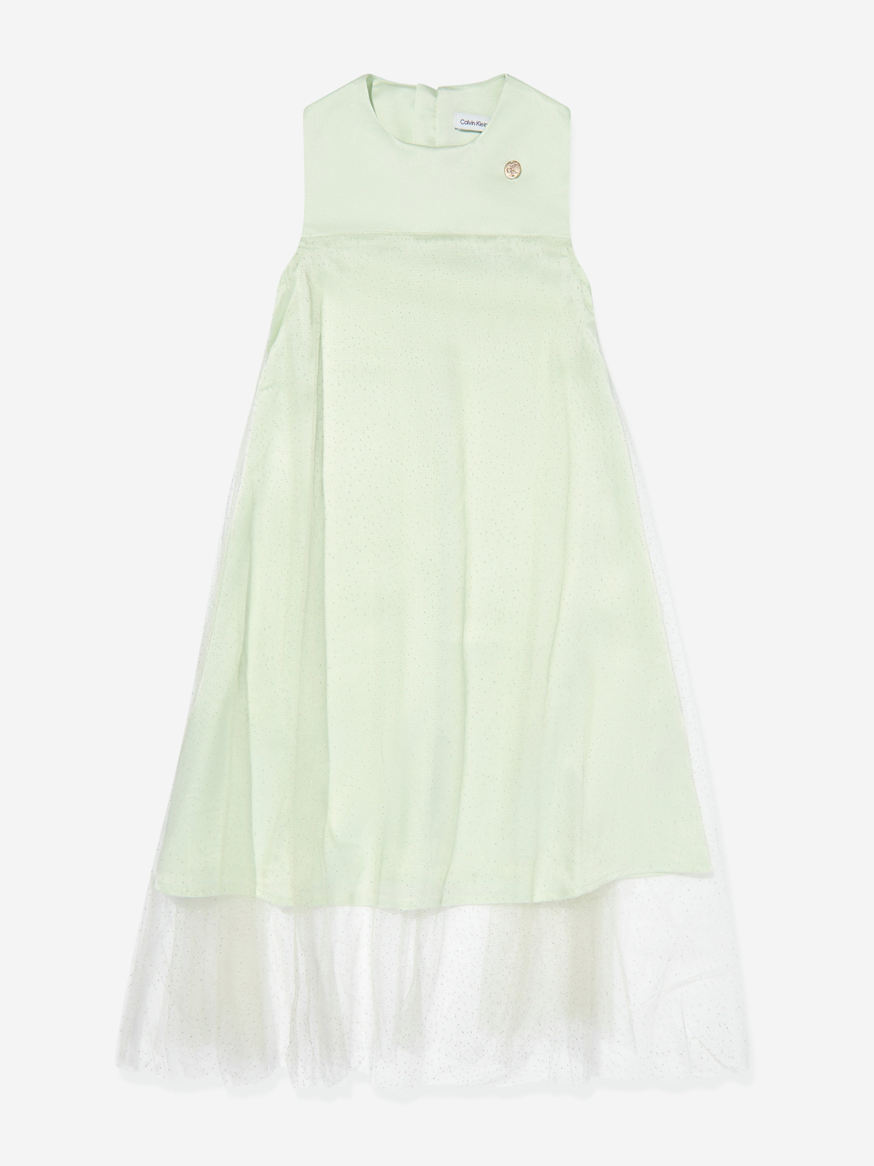 Calvin Klein Jeans Est.1978 Kids' Girls Shimmer Layered Dress In Green