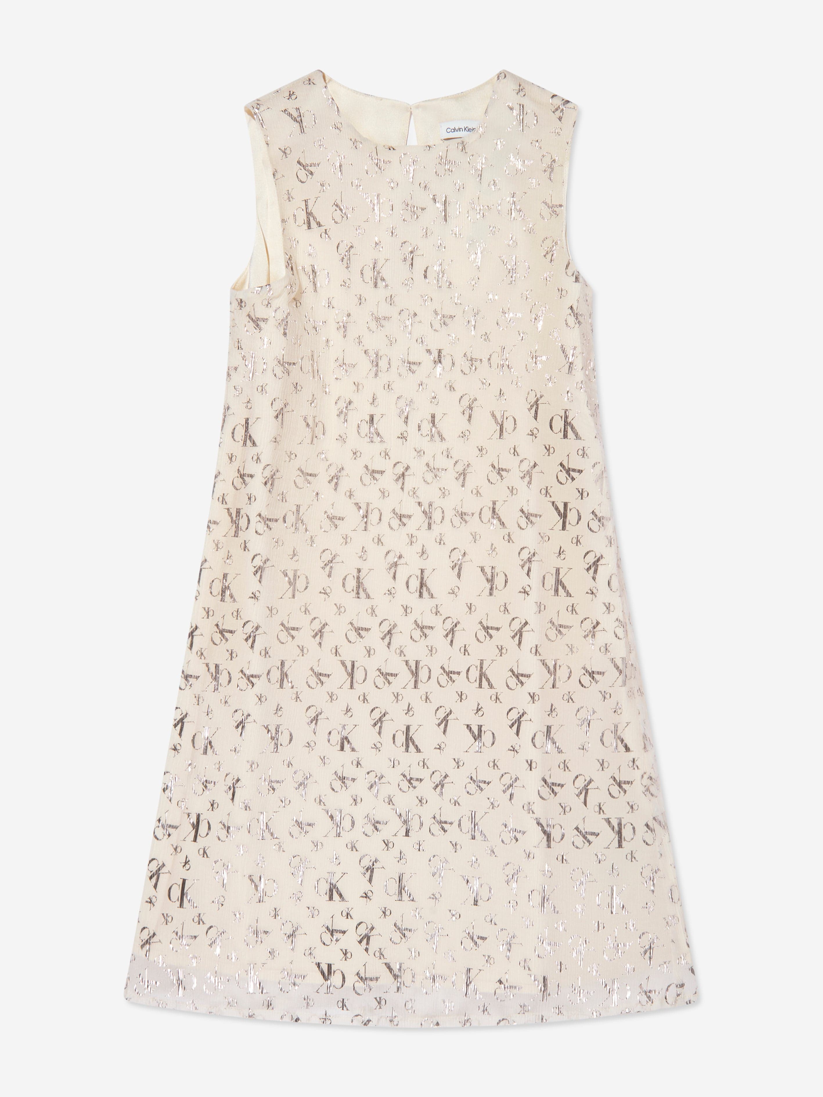 Calvin Klein Jeans Est.1978 Kids' Girls Metallic Aop Dress In Neutral