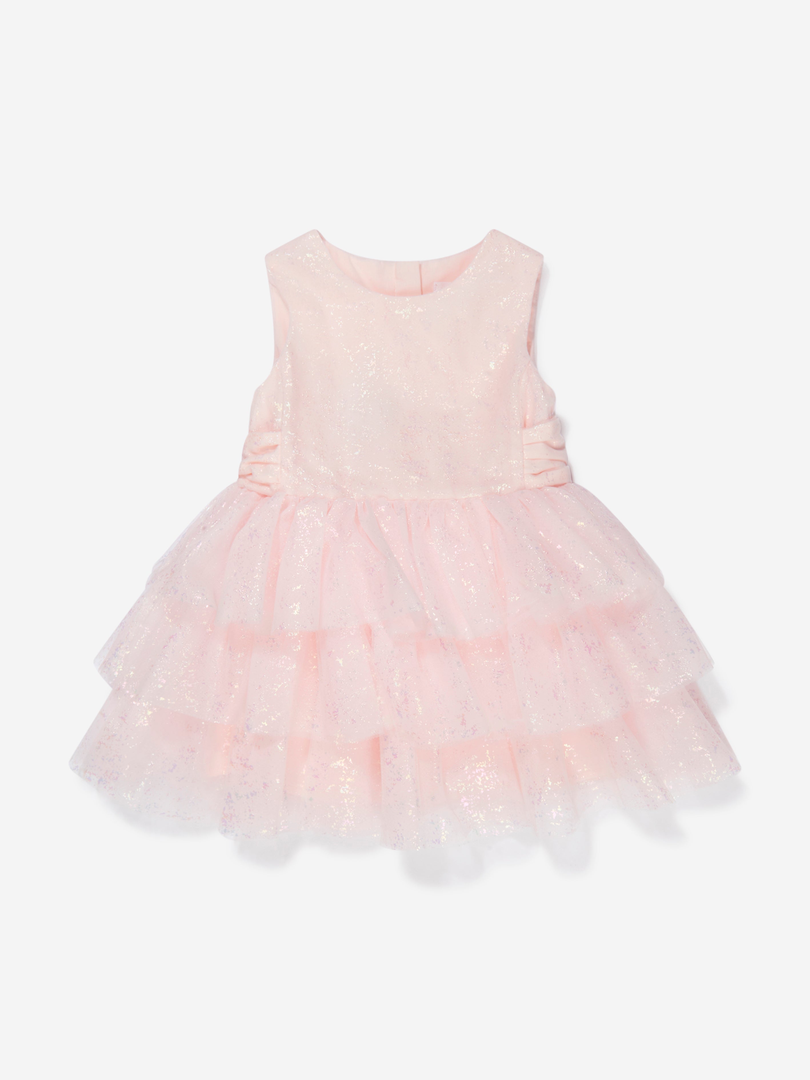 Charabia Kids' Girls Sleeveless Ruffle Dress 10 Yrs Pink