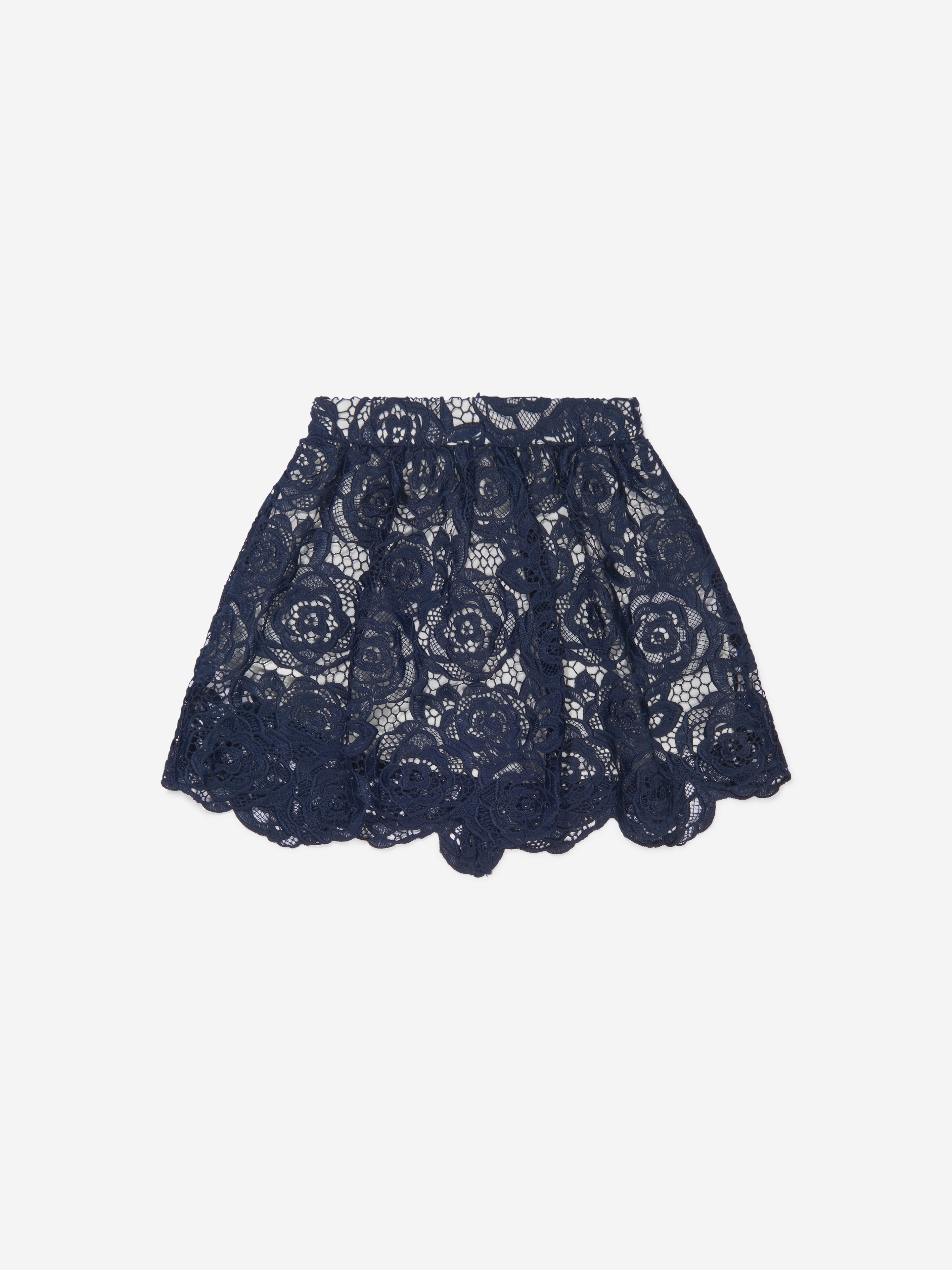 Charabia Kids' Girls Lace Flower Skirt 8 Yrs Blue