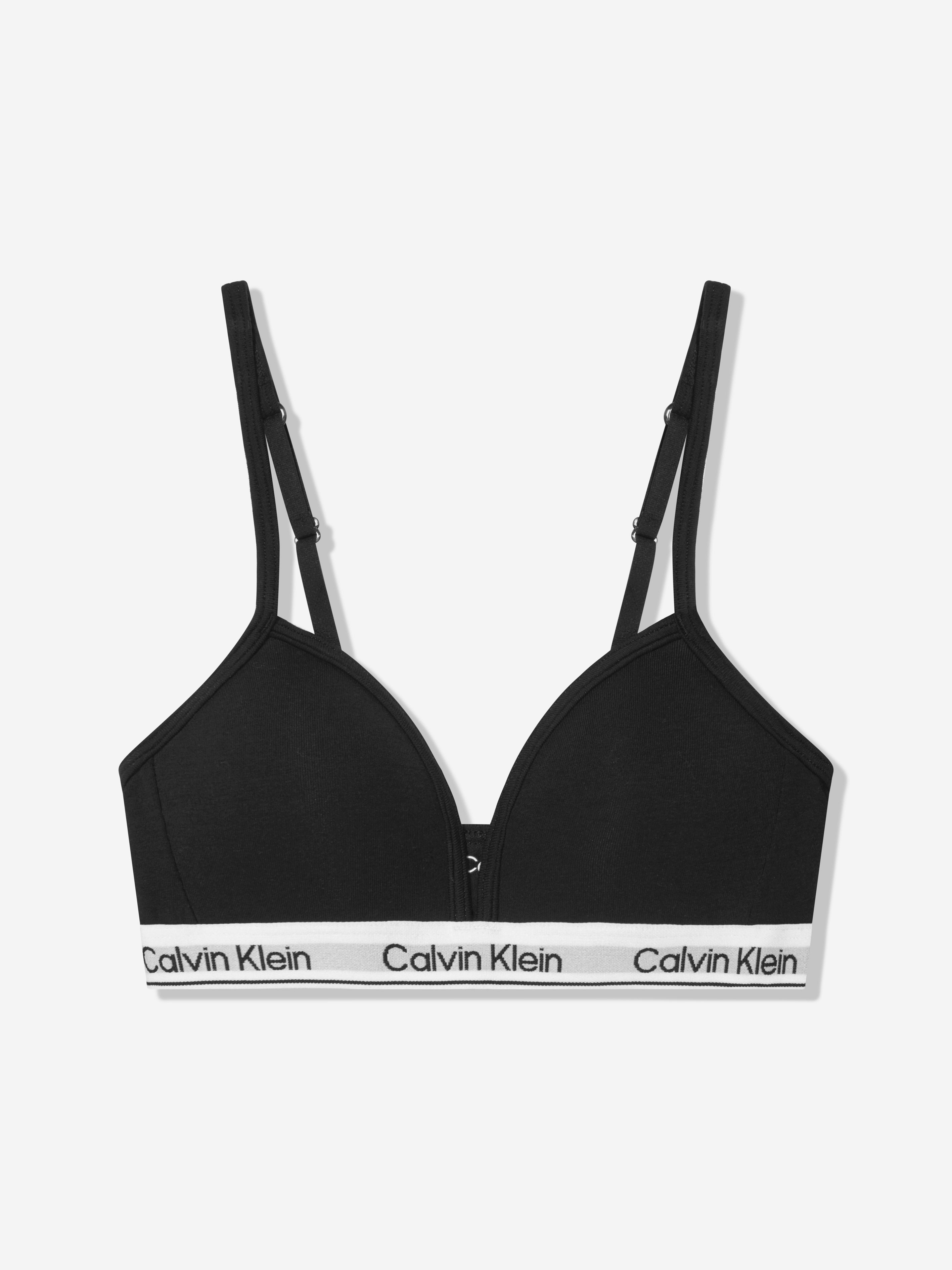 Calvin Klein Underwear Kids' Girls Triangle Bra In Black
