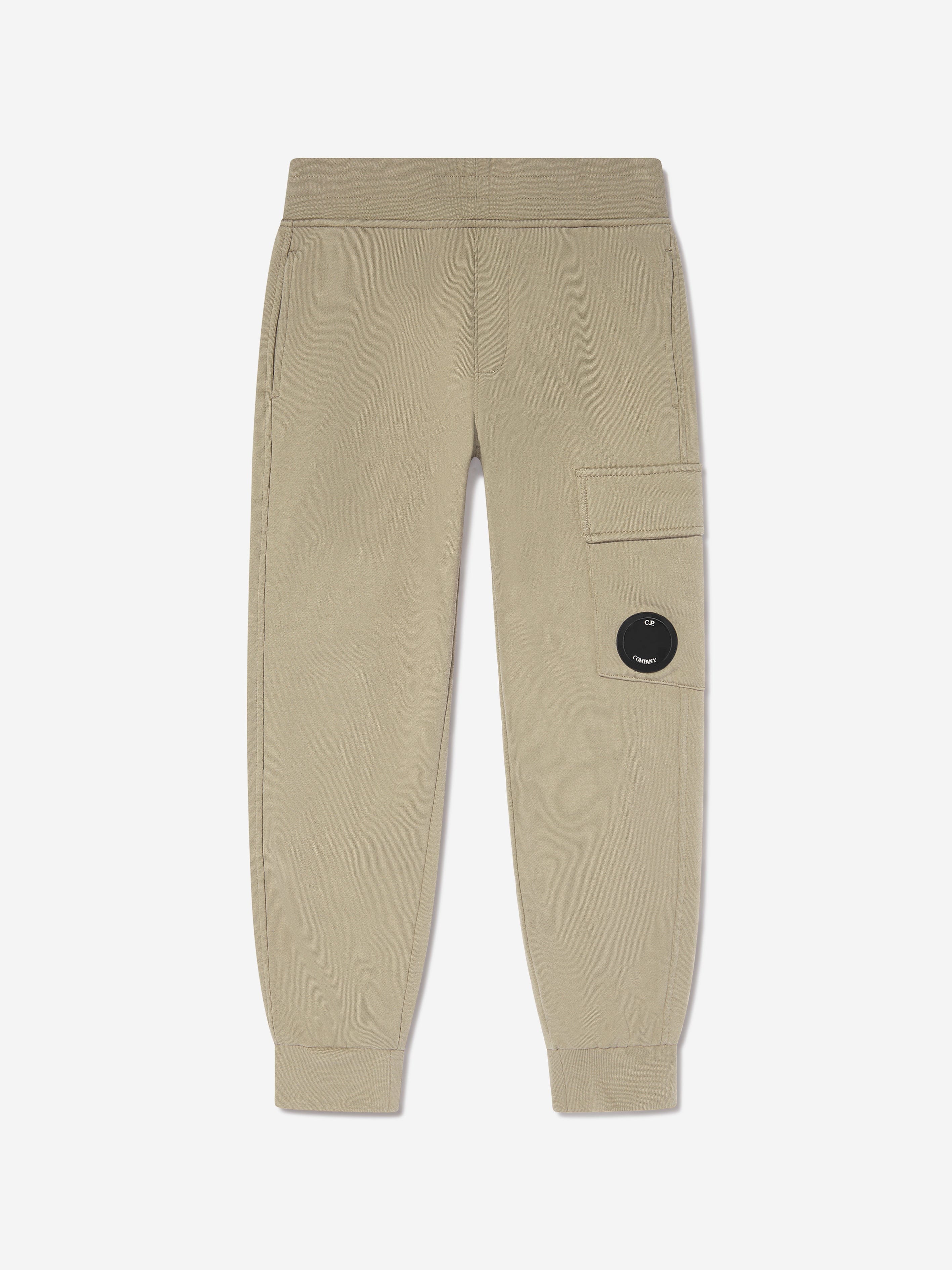 C.p. Company Boys Lens Pocket Joggers In Beige