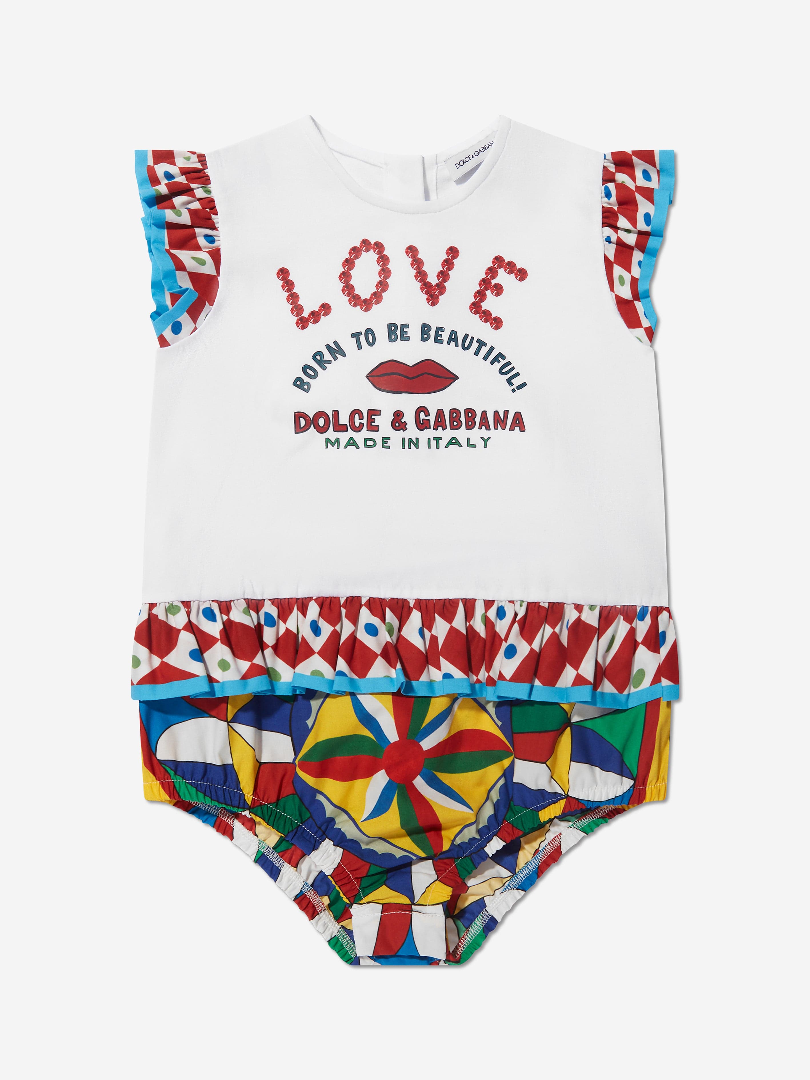 Dolce & Gabbana Baby Girls Romper In White