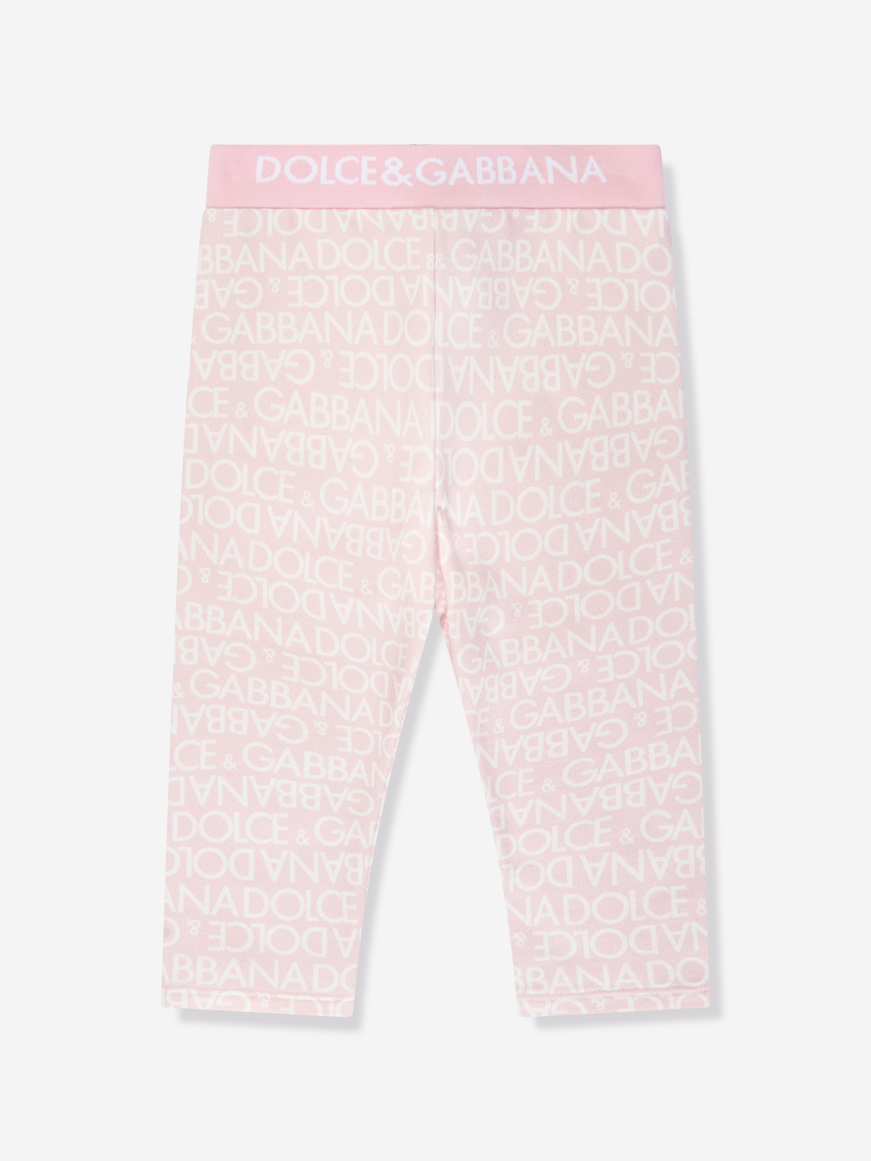 Dolce & Gabbana Kids' Baby Girls Logo Leggings In Pink